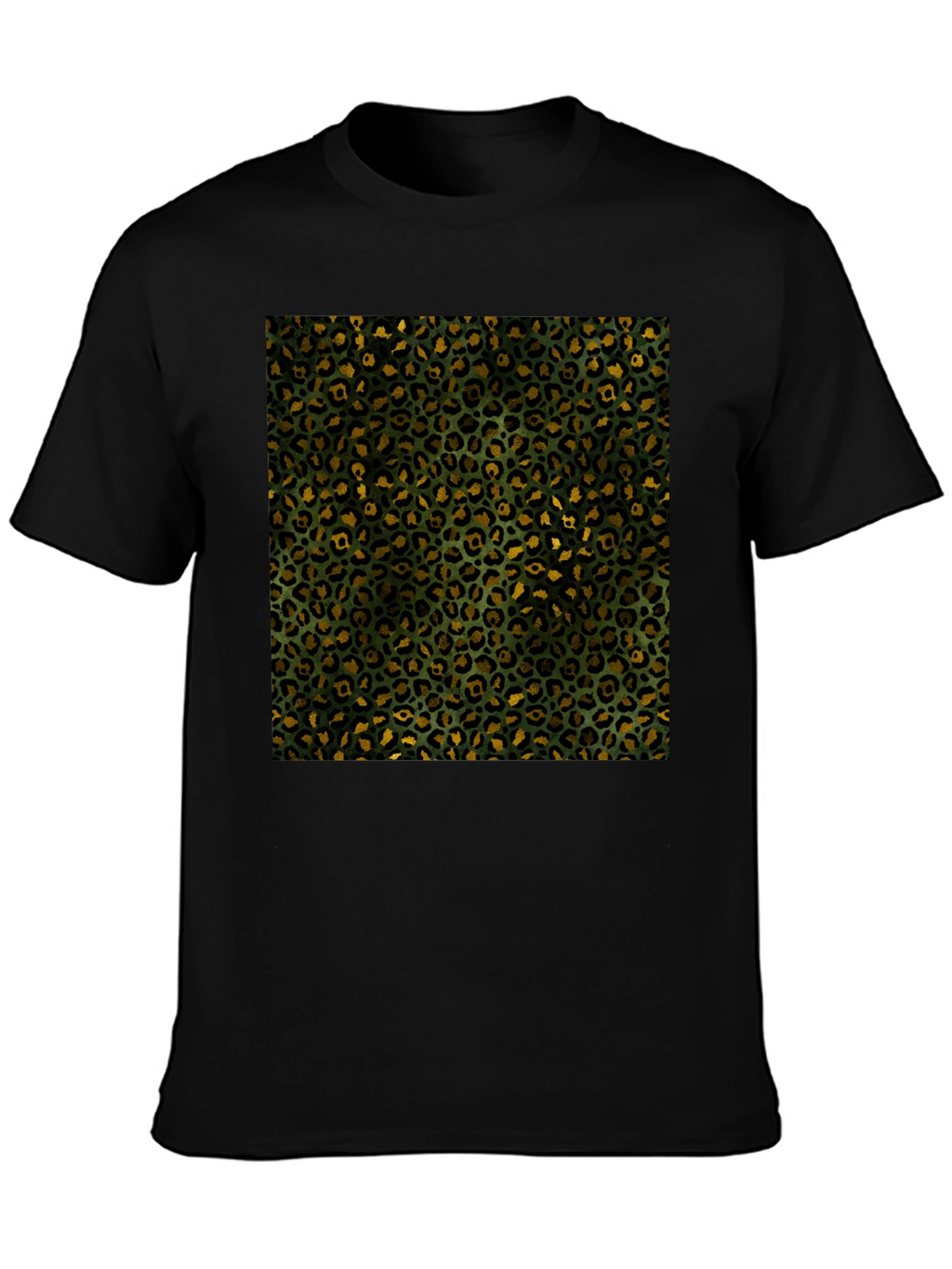 Leopard Print Tee - Mens Black Graphic T-Shirt