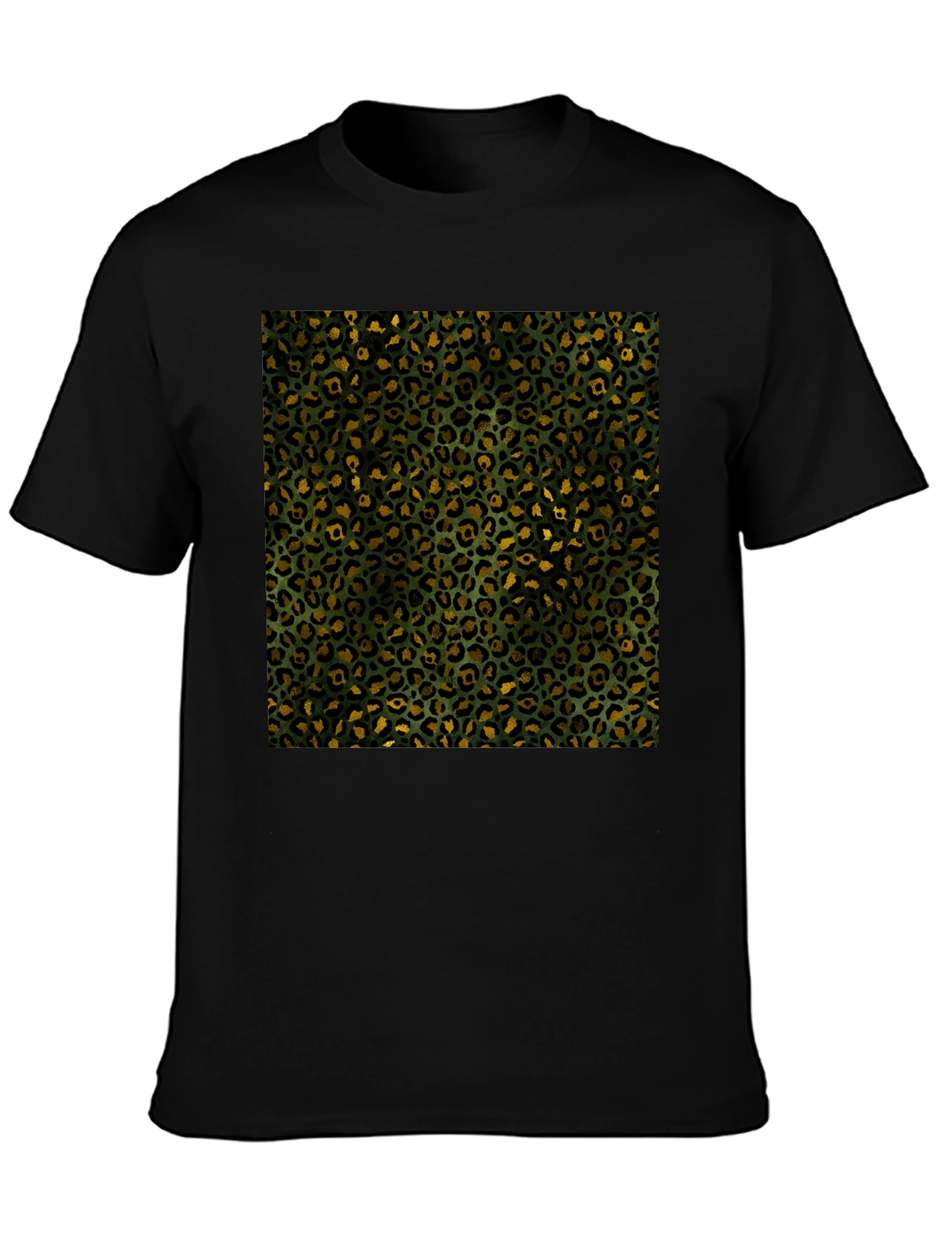 Leopard Print Tee - Mens Black Graphic T-Shirt