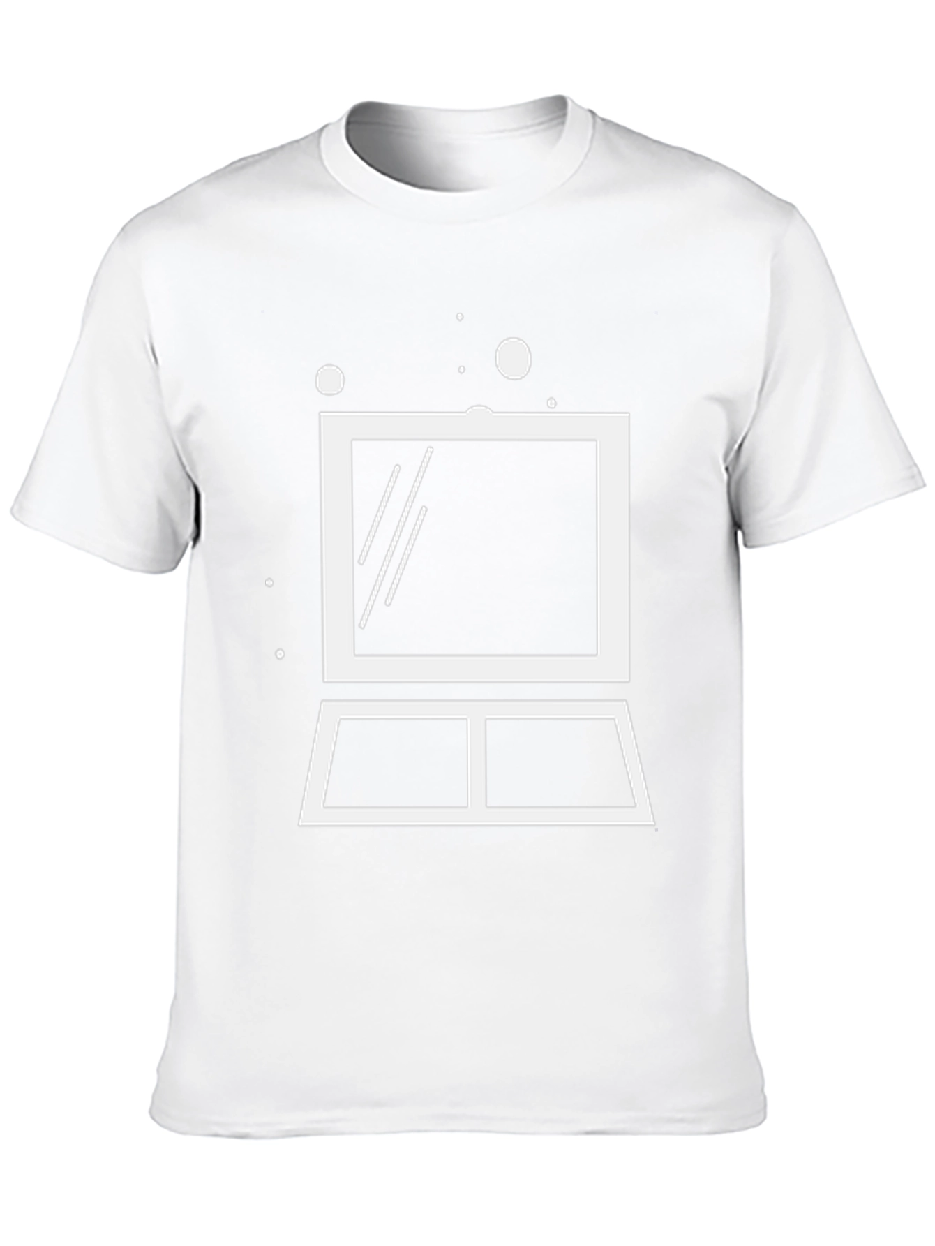 Minimalist Laptop Graphic Tee - Black Cotton Blend