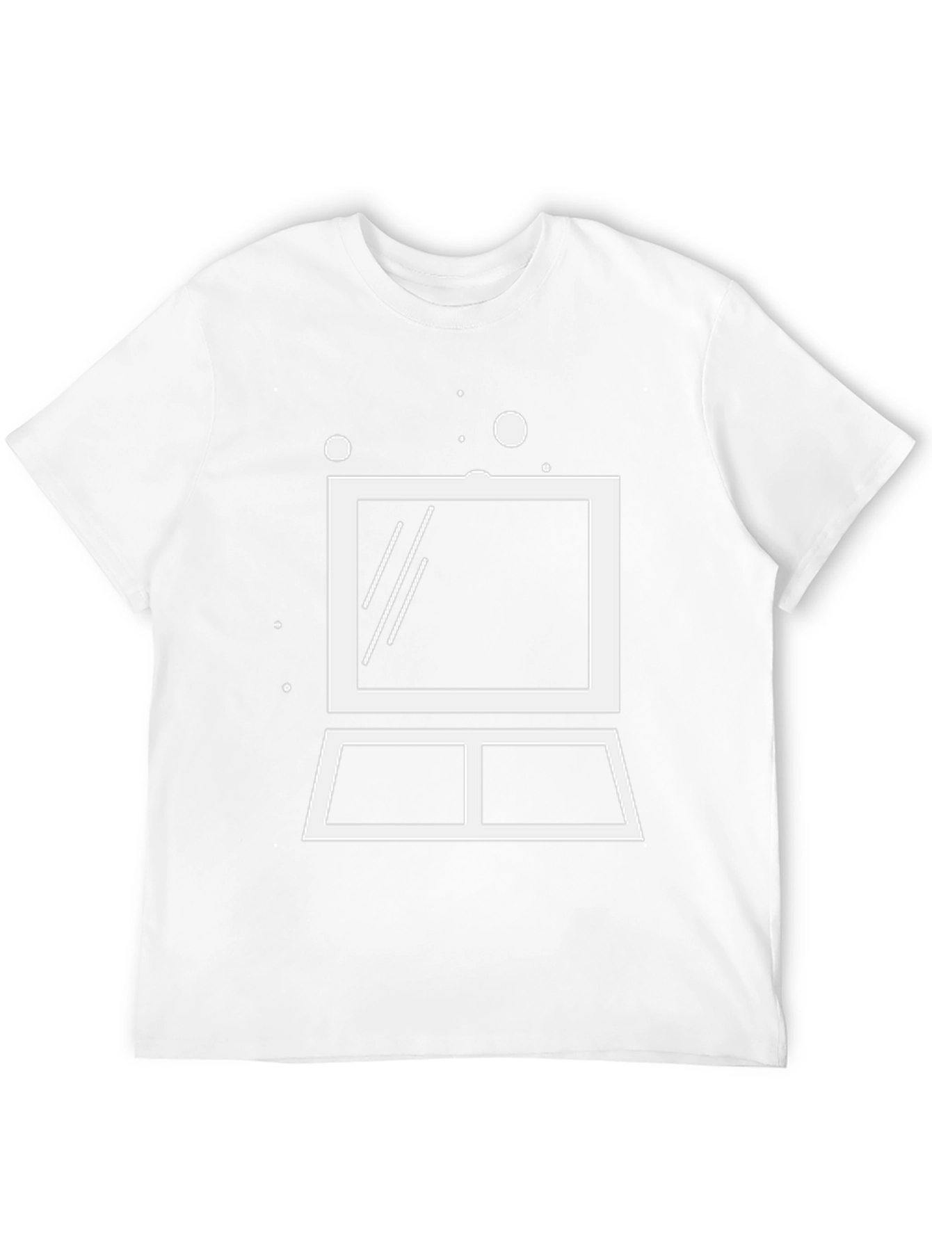 Minimalist Laptop Graphic Tee - Black Cotton Blend