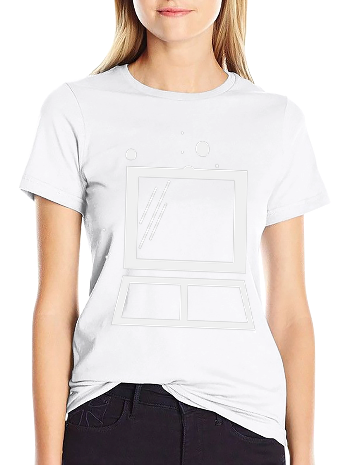Minimalist Laptop Graphic Tee - Black Cotton Blend