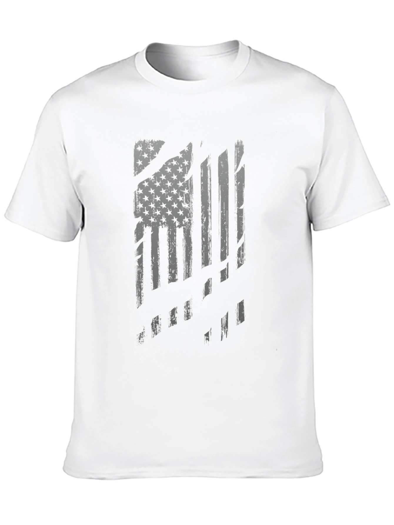 Distressed American Flag Graphic Tee - Black