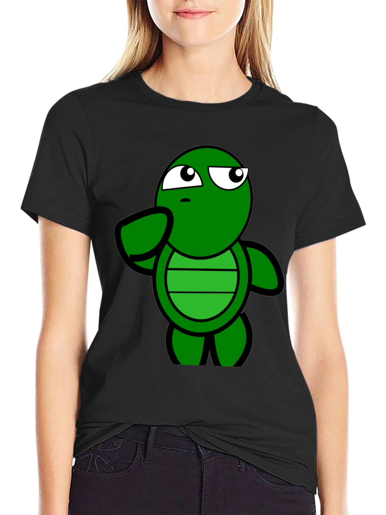 Funny Turtle Graphic Tee - Casual Black T-Shirt