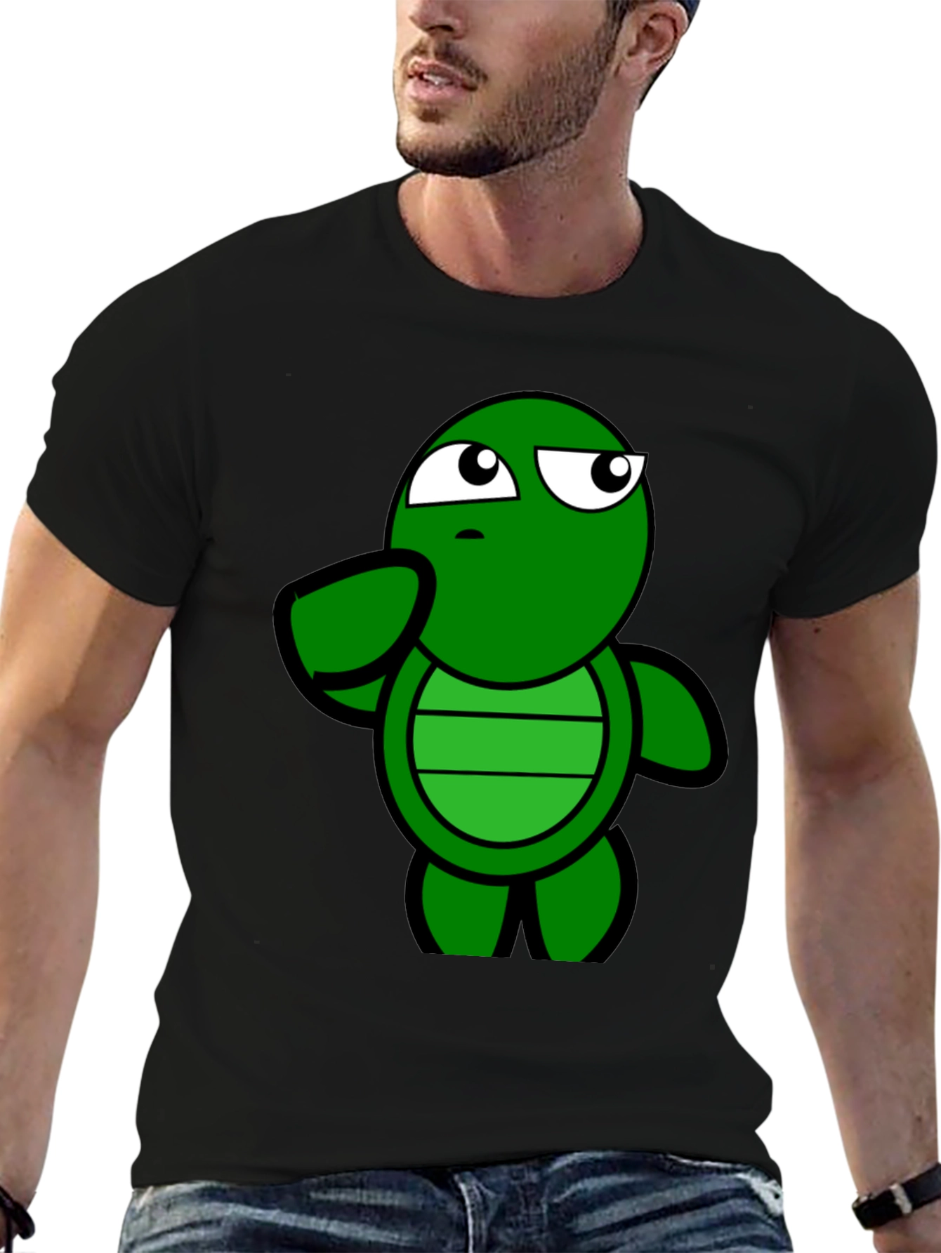 Funny Turtle Graphic Tee - Casual Black T-Shirt