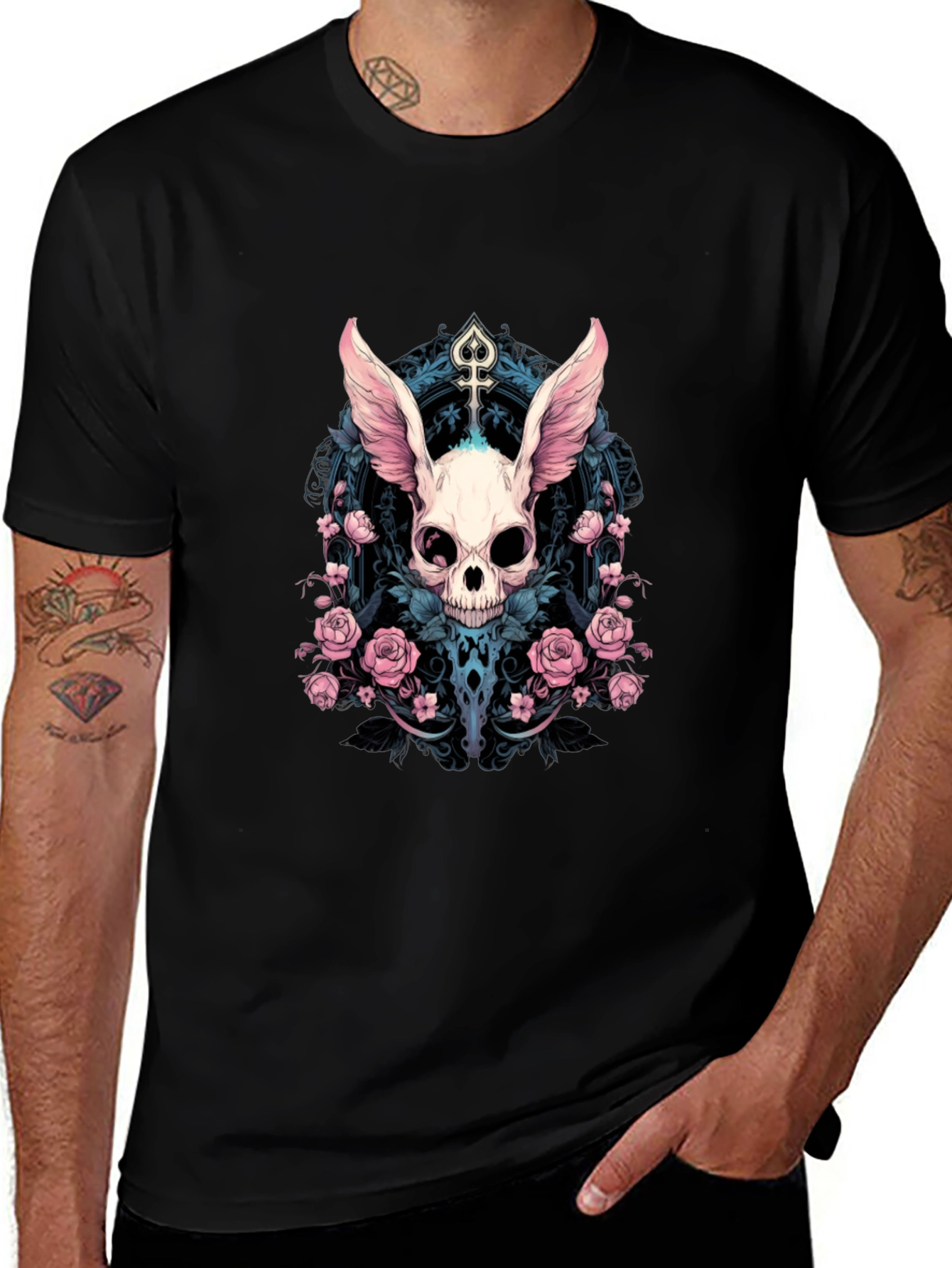 Skull Bunny Rose T-Shirt