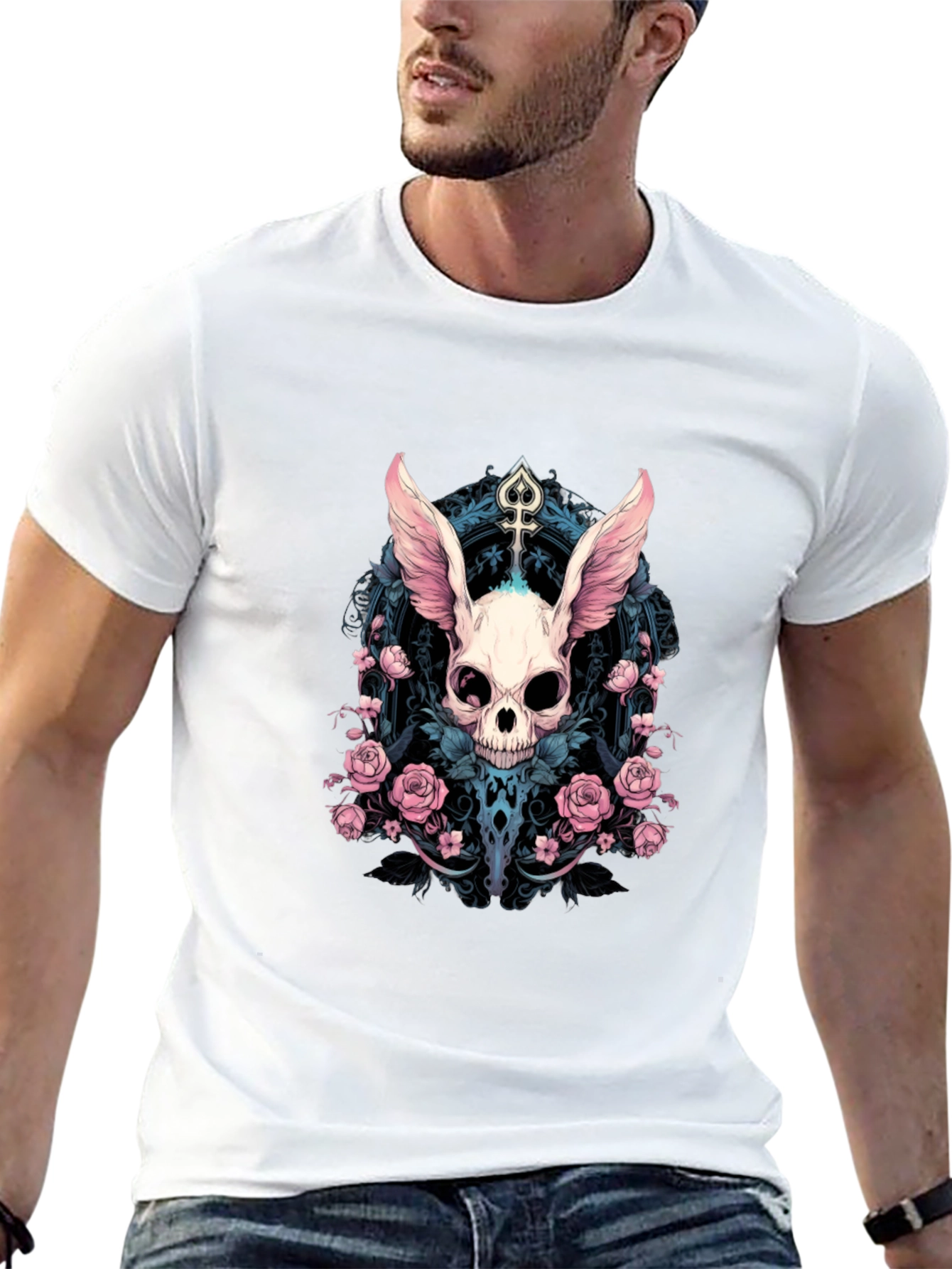 Skull Bunny Rose T-Shirt