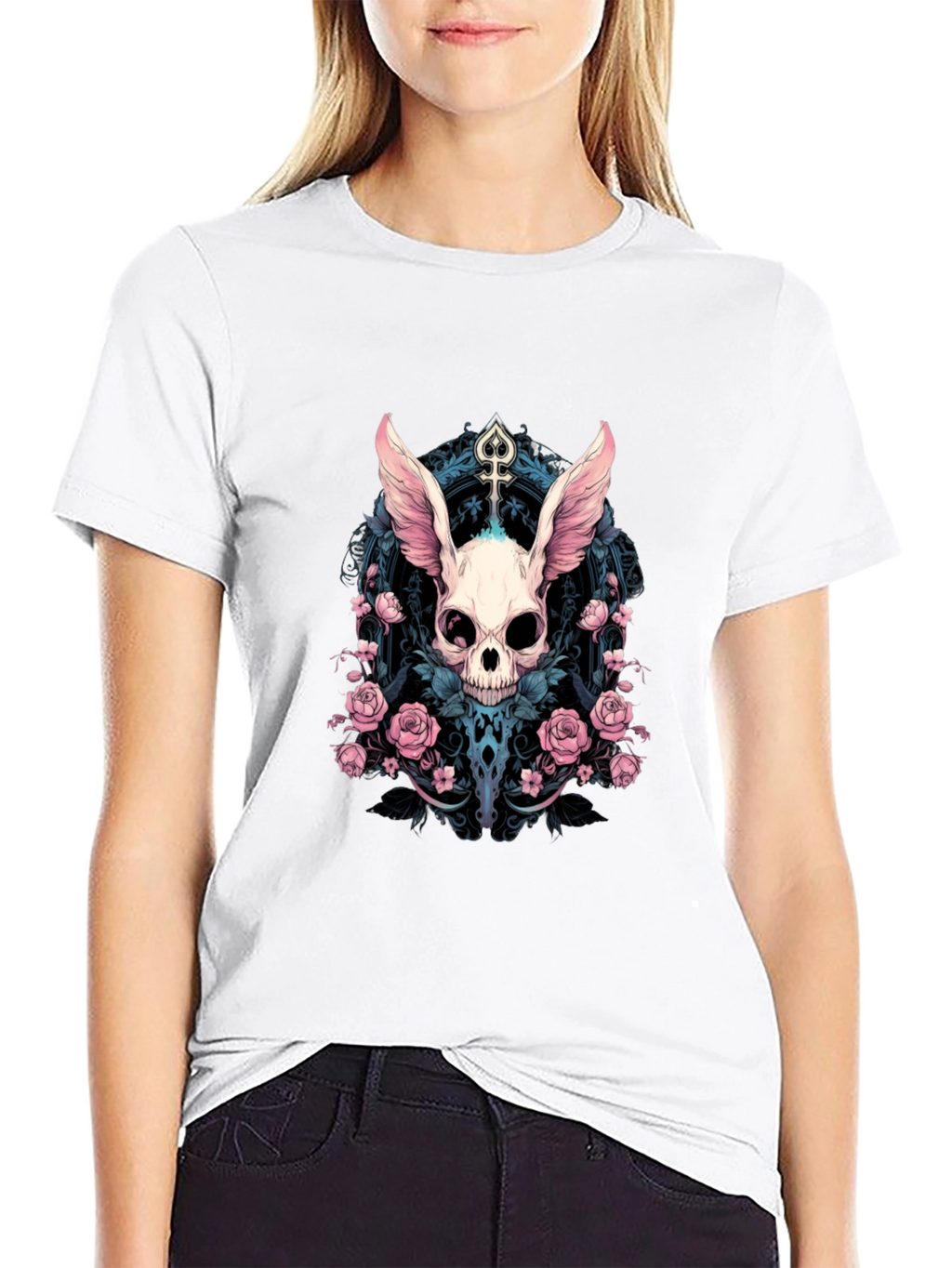 Skull Bunny Rose T-Shirt