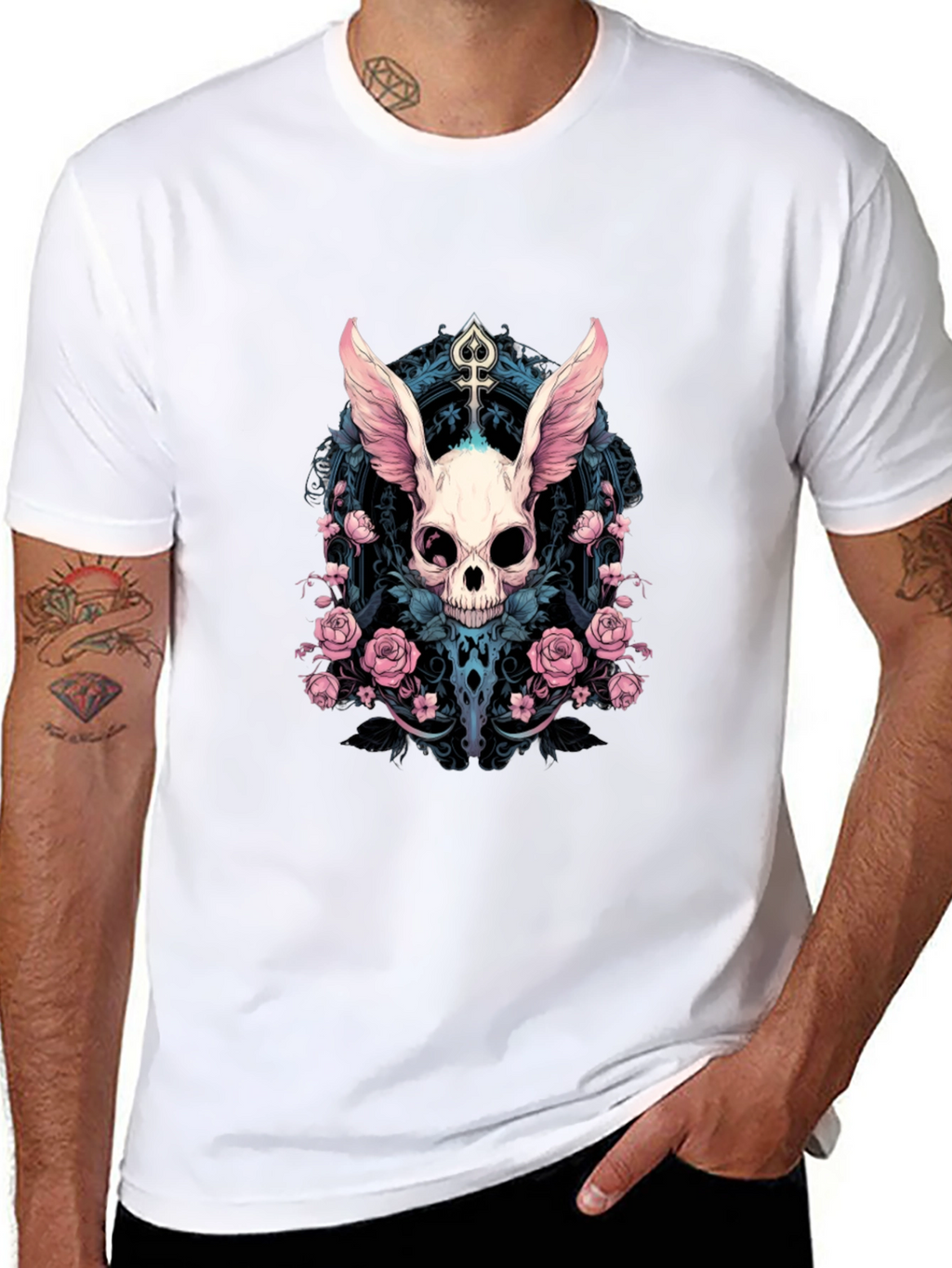 Skull Bunny Rose T-Shirt