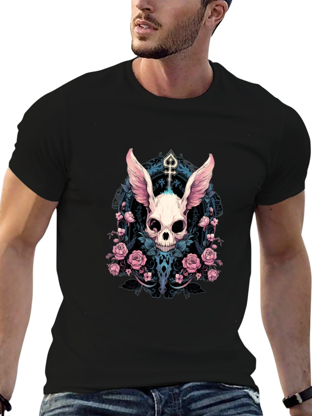 Skull Bunny Rose T-Shirt