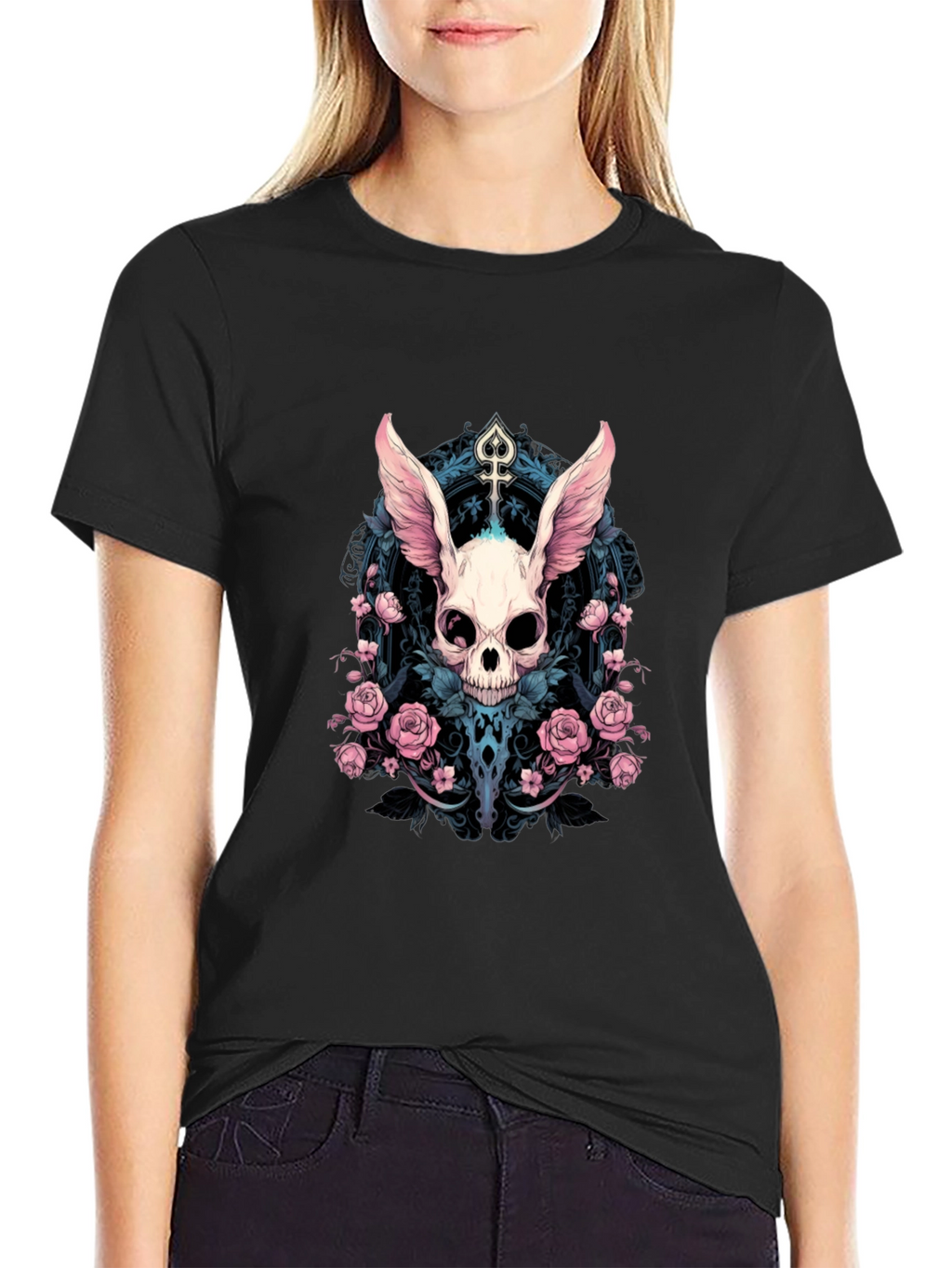 Skull Bunny Rose T-Shirt