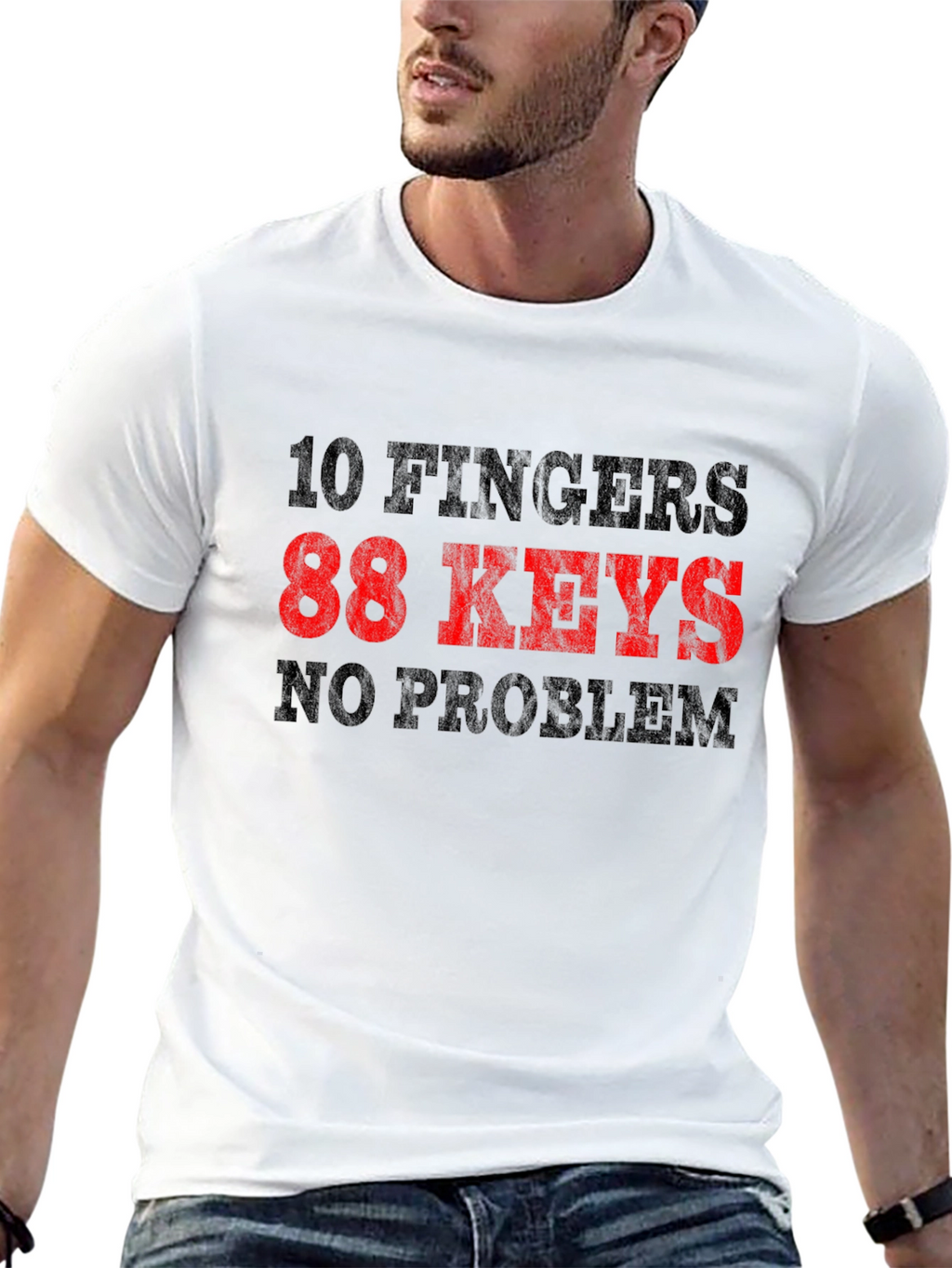 10 Fingers 88 Keys No Problem T-Shirt