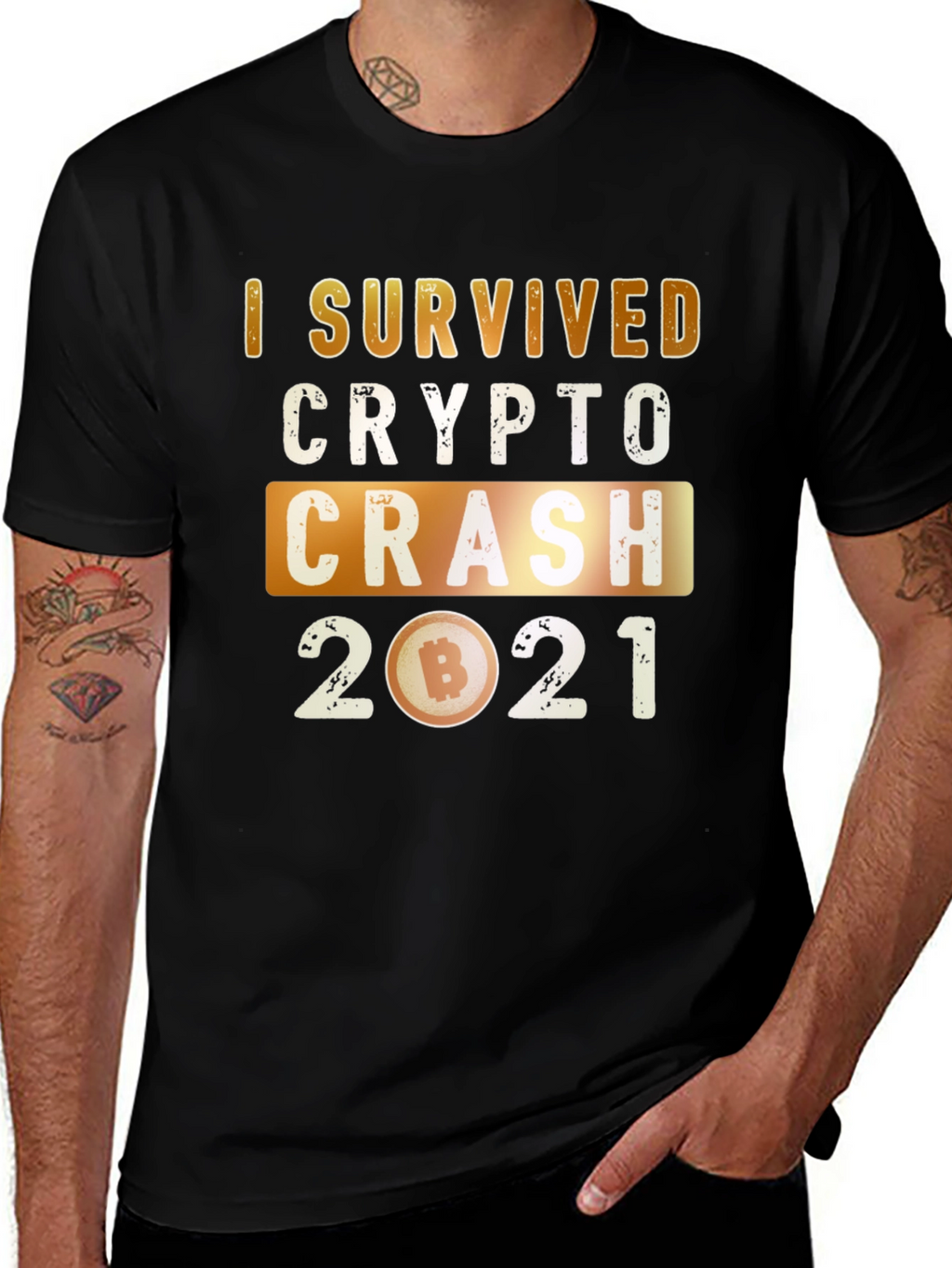 Crypto Crash 2021 Survivor Graphic T-Shirt