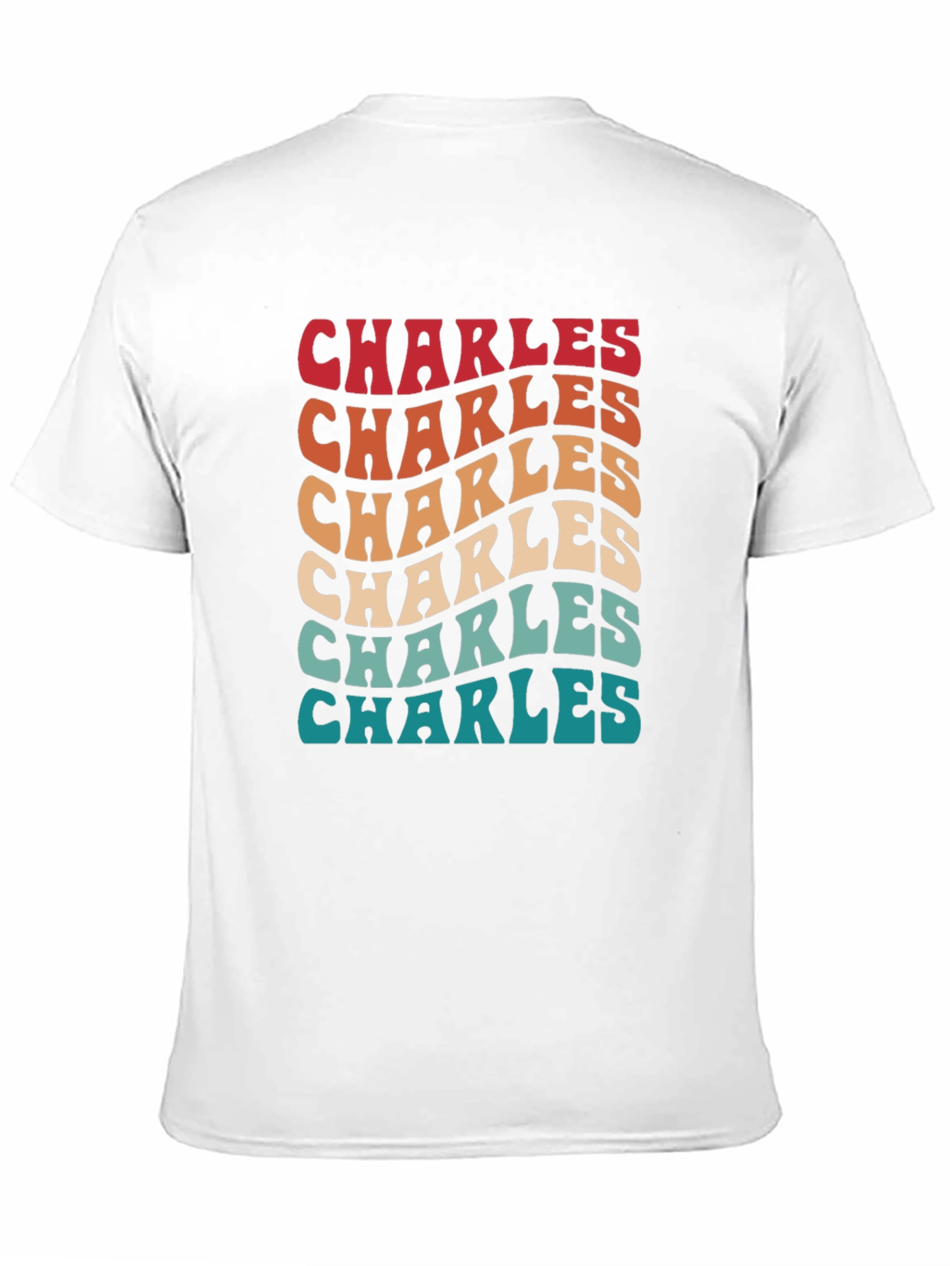 Retro Charles Wavy Text T-Shirt - Vintage Style