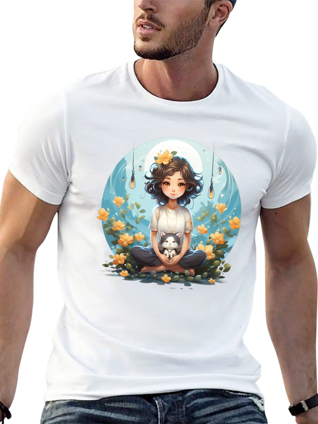Girl and Cat Graphic Tee