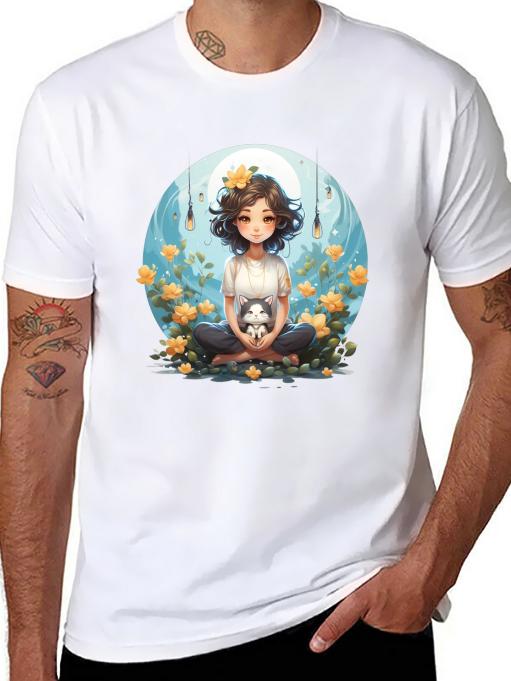 Girl and Cat Graphic Tee