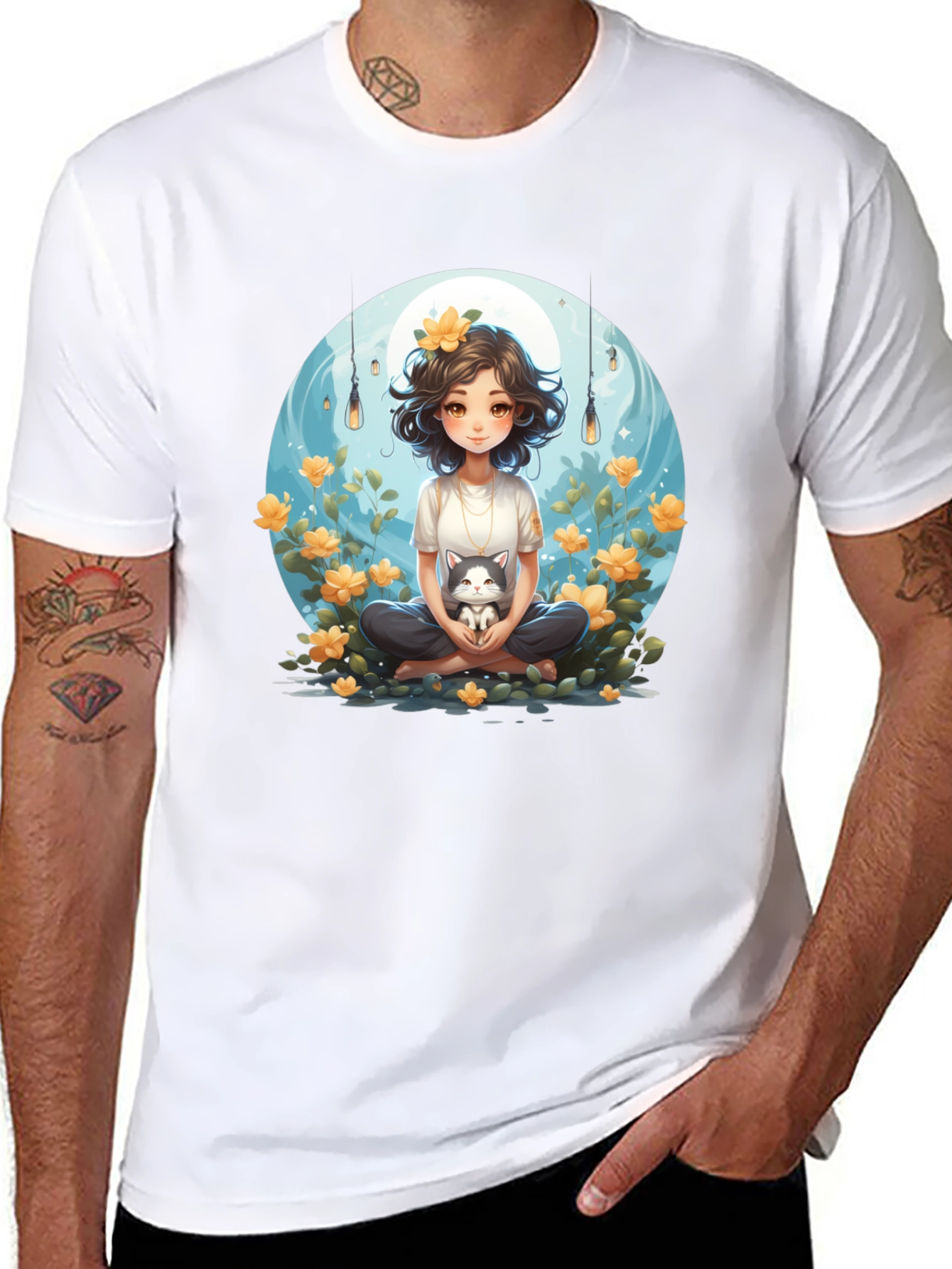 Girl and Cat Graphic Tee
