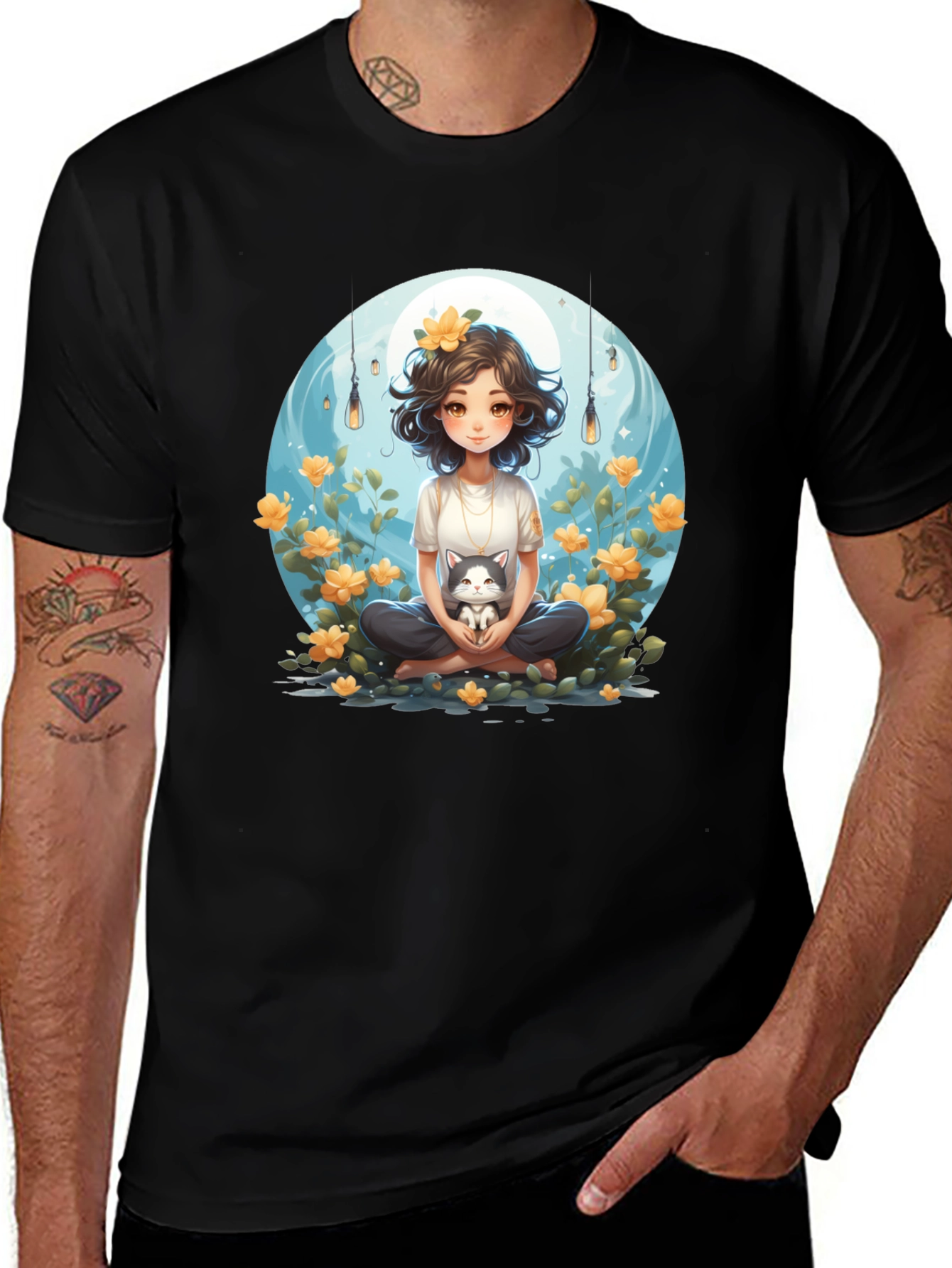 Girl and Cat Graphic Tee