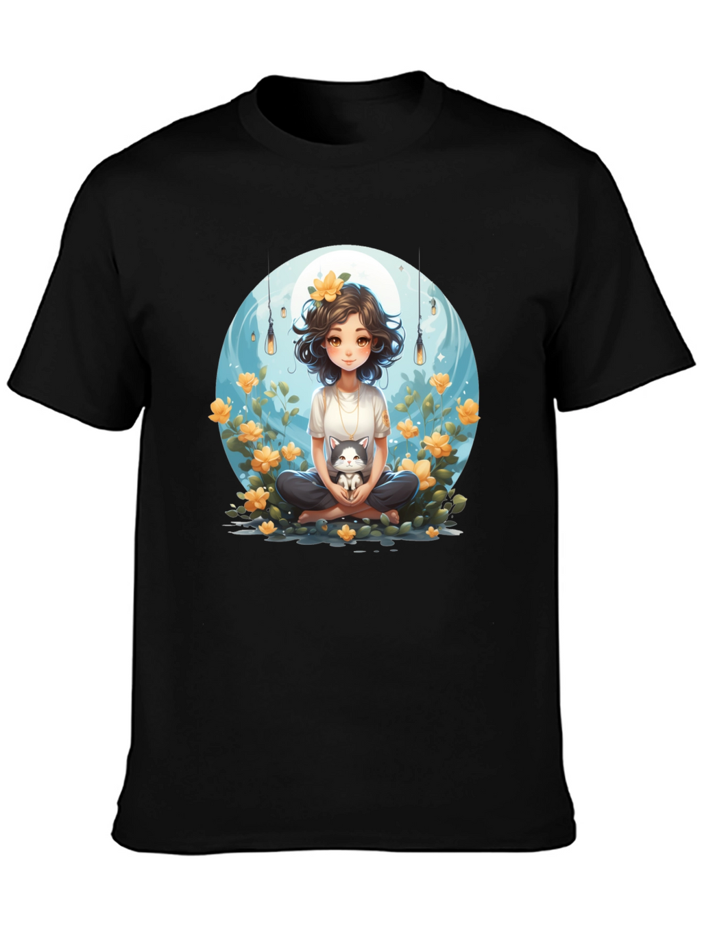 Girl and Cat Graphic Tee