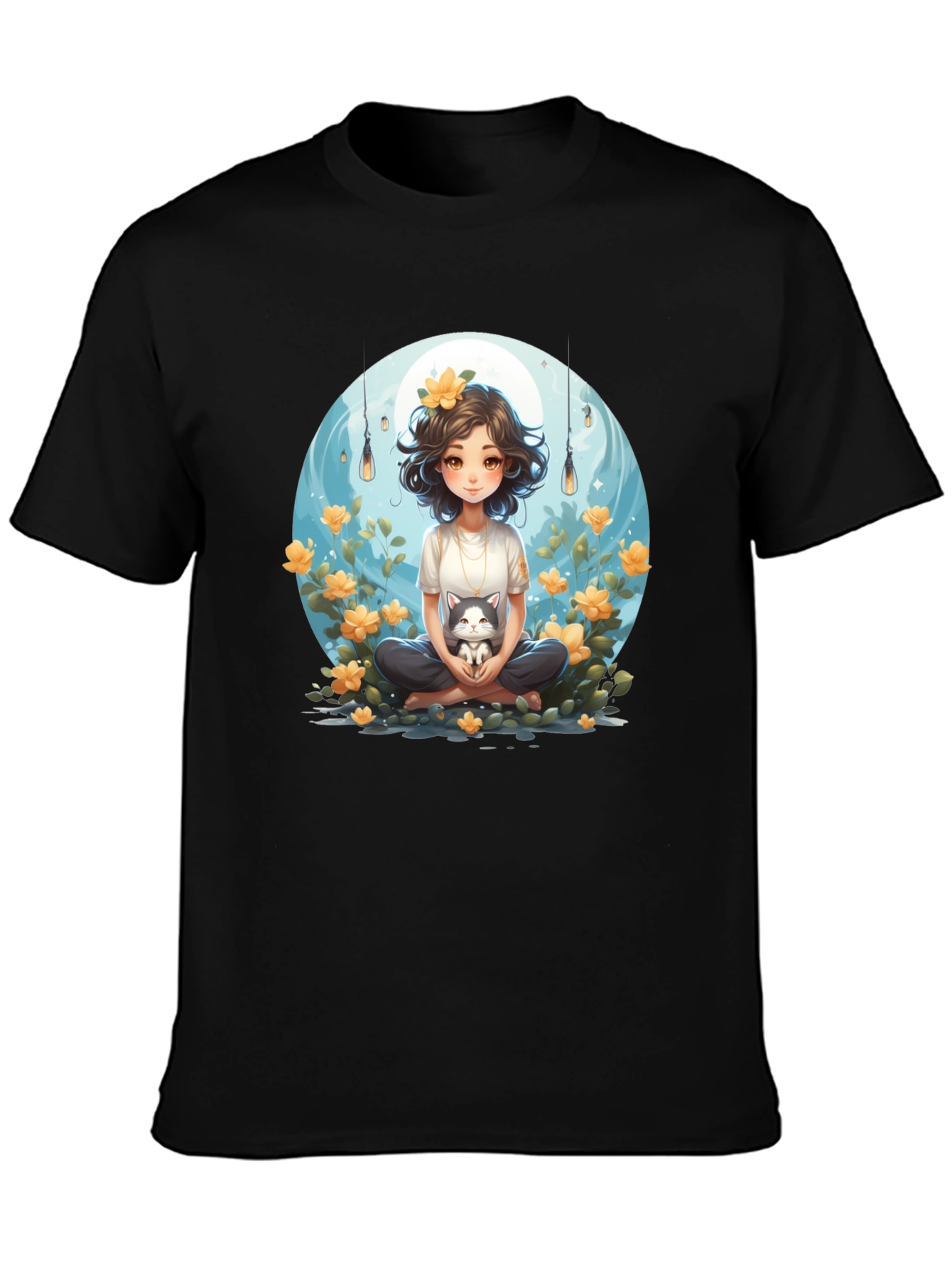 Girl and Cat Graphic Tee