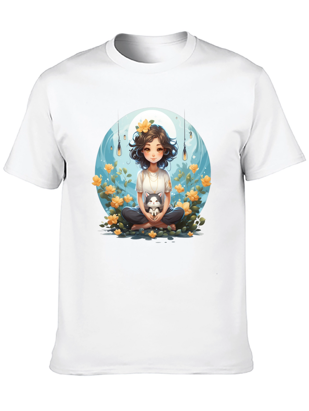 Girl and Cat Graphic Tee