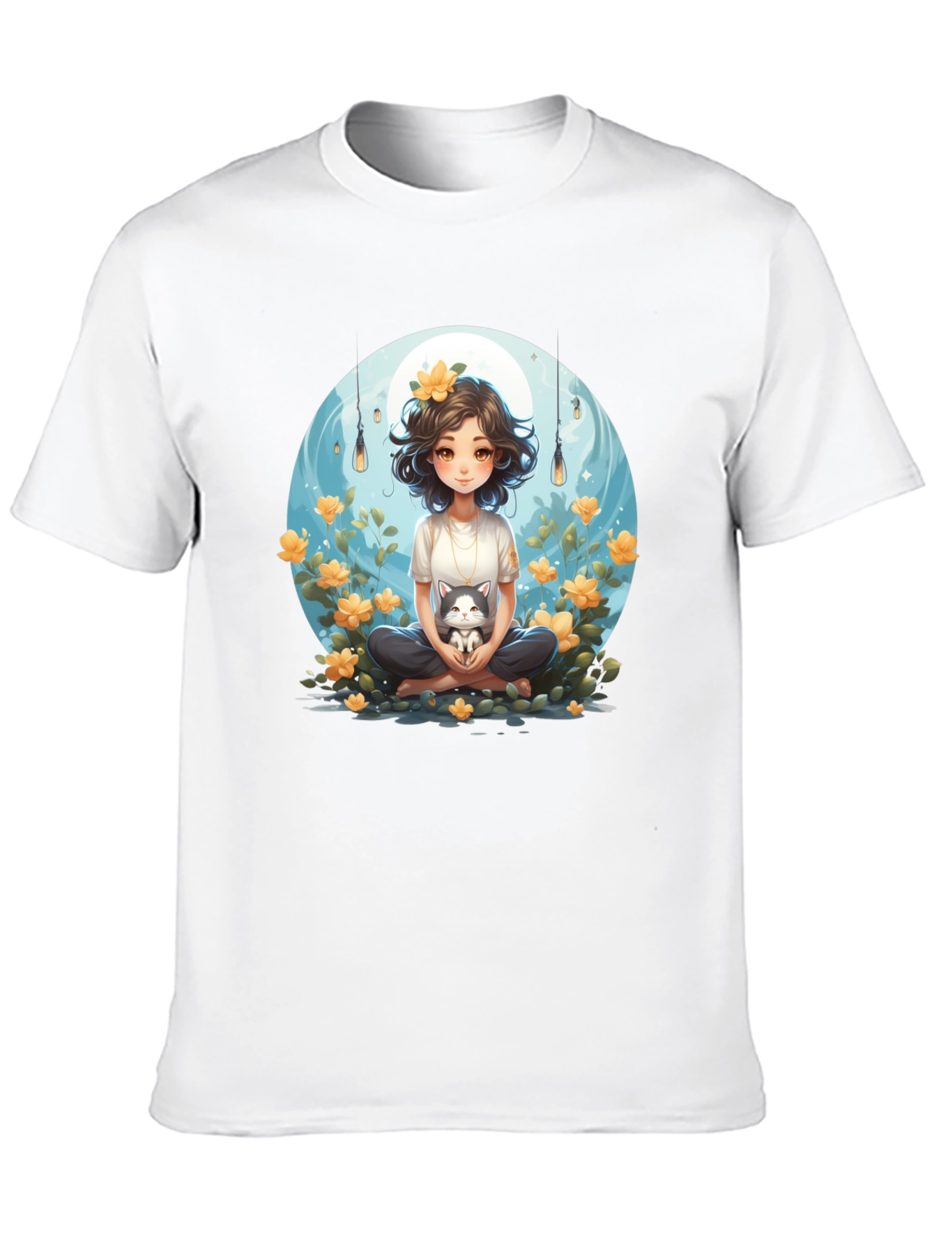 Girl and Cat Graphic Tee