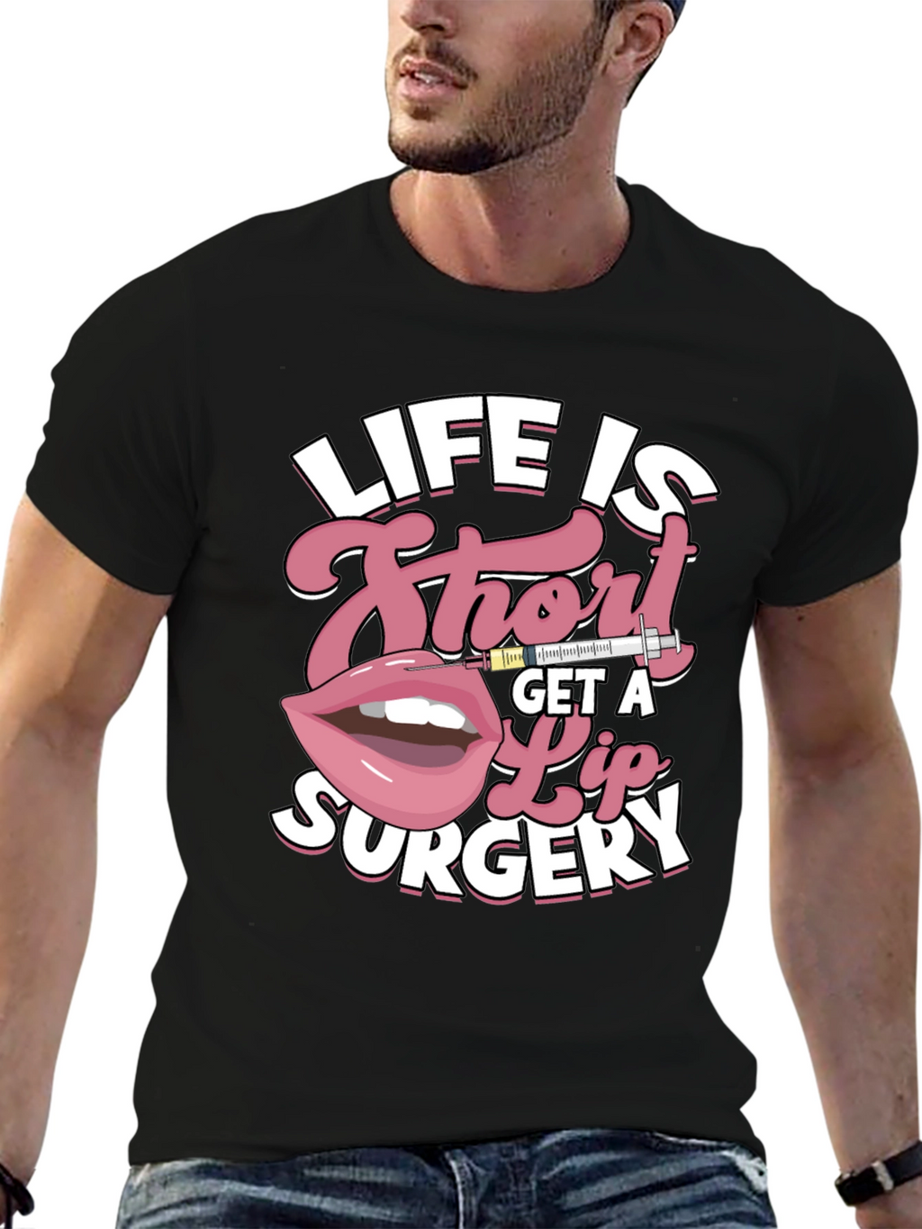 Life is Short Lip Surgery Graphic Tee
