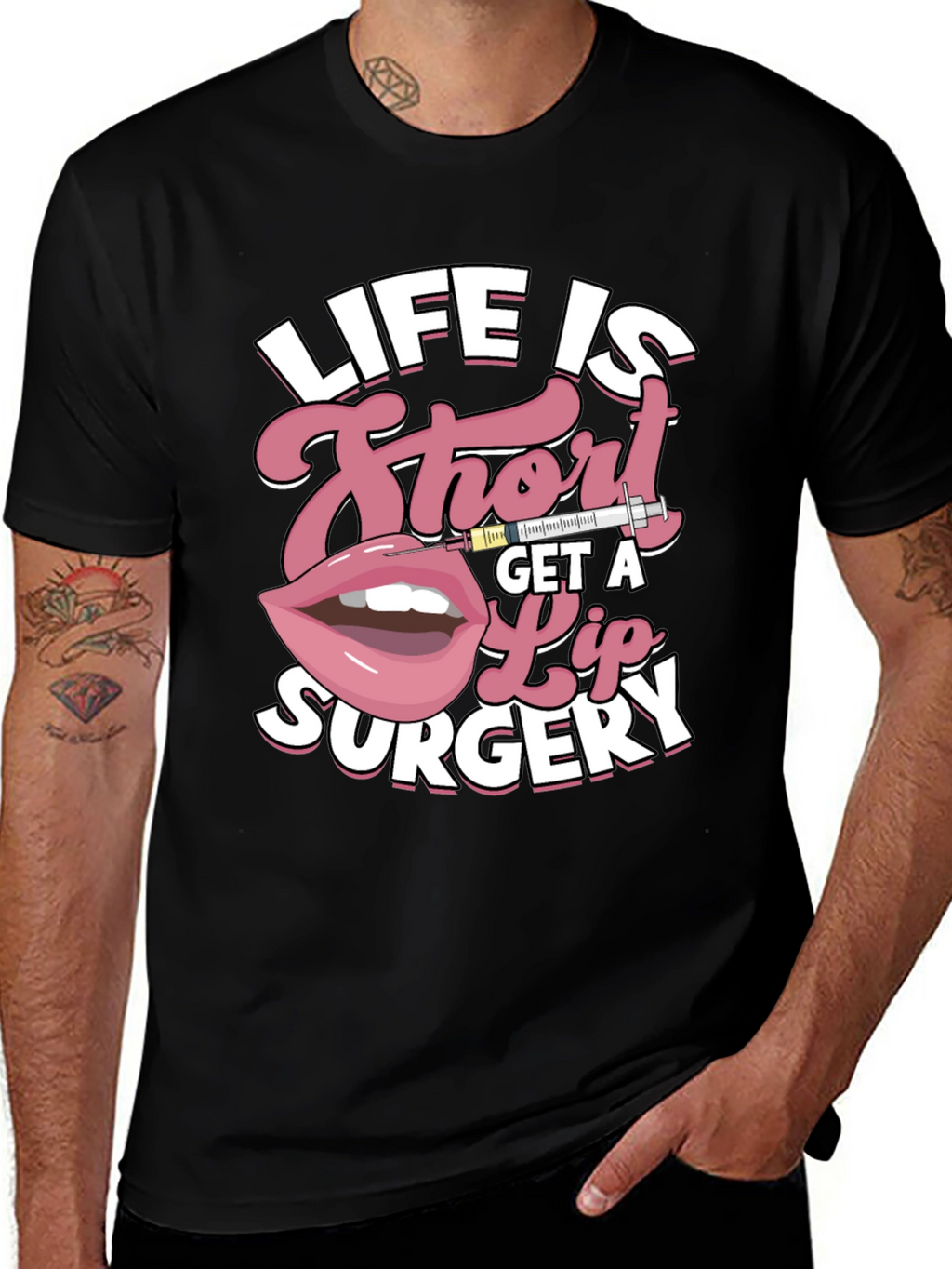 Life is Short Lip Surgery Graphic Tee