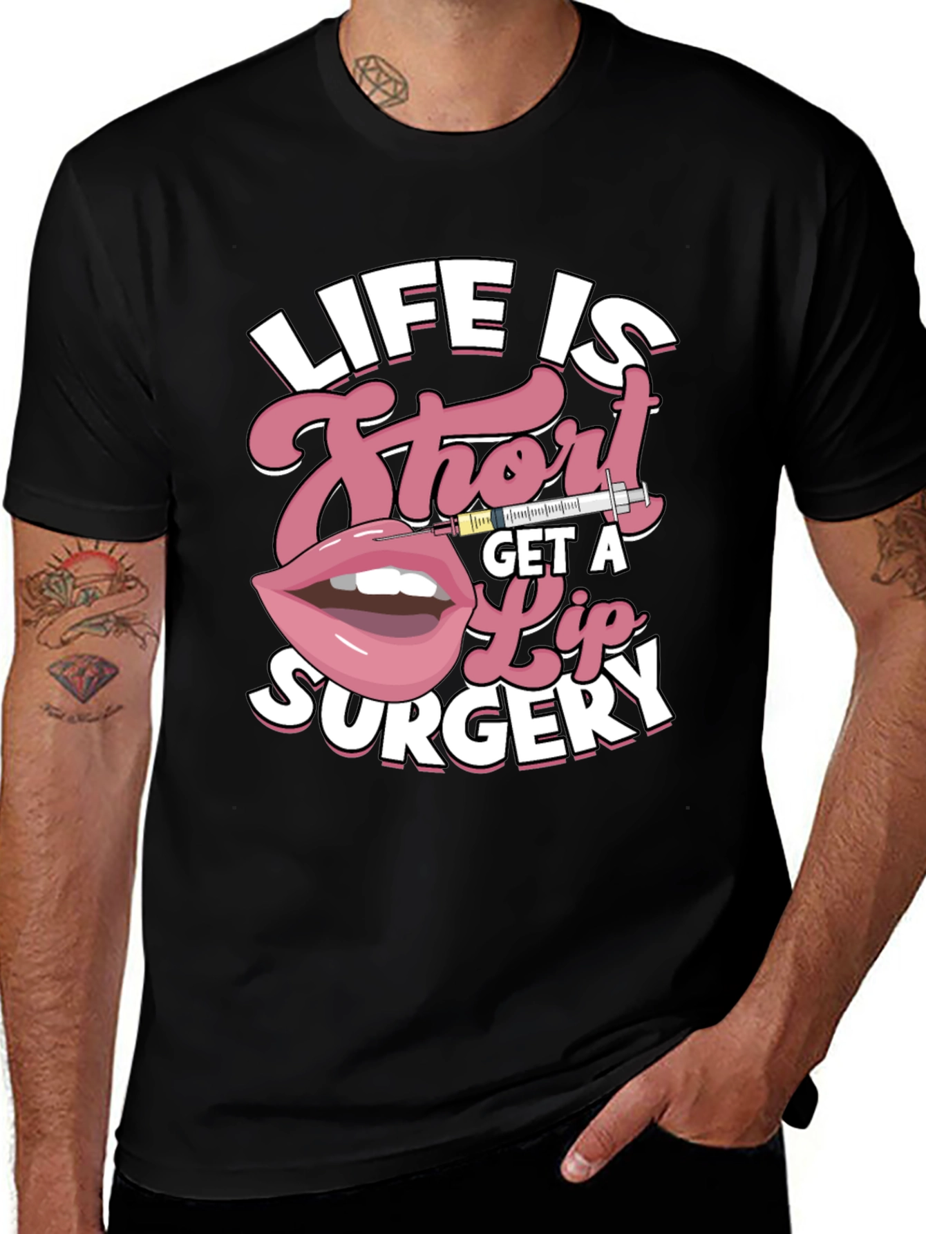Life is Short Lip Surgery Graphic Tee