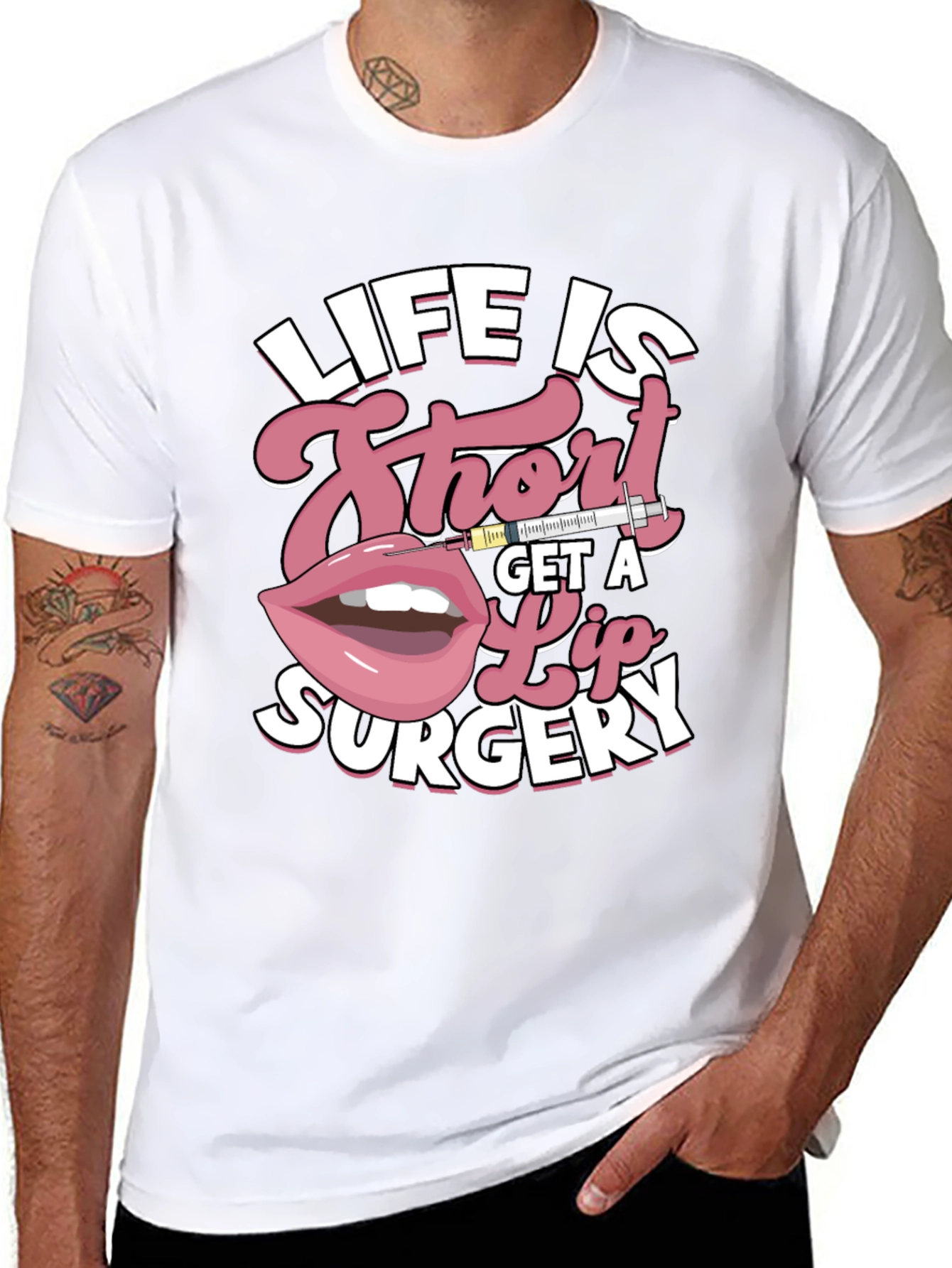 Life is Short Lip Surgery Graphic Tee