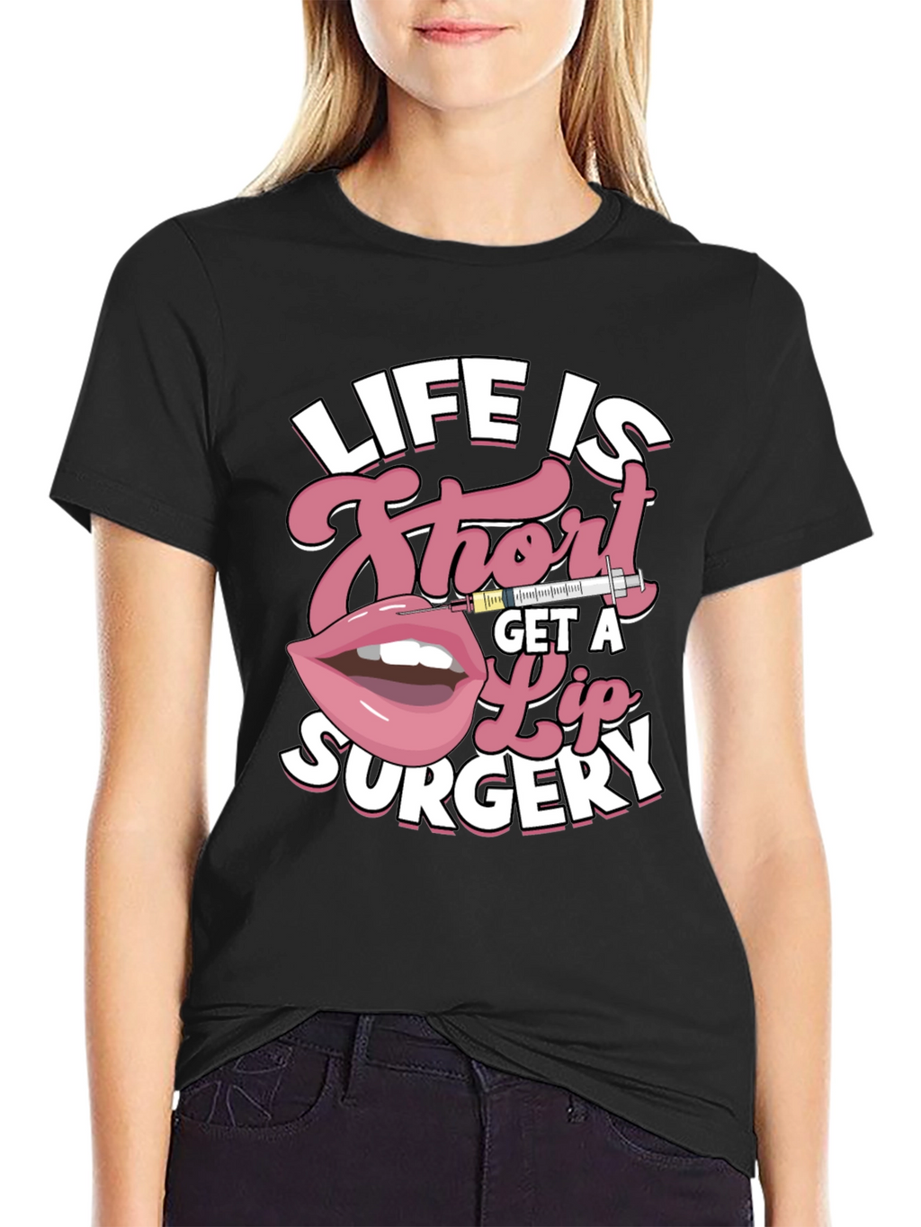 Life is Short Lip Surgery Graphic Tee