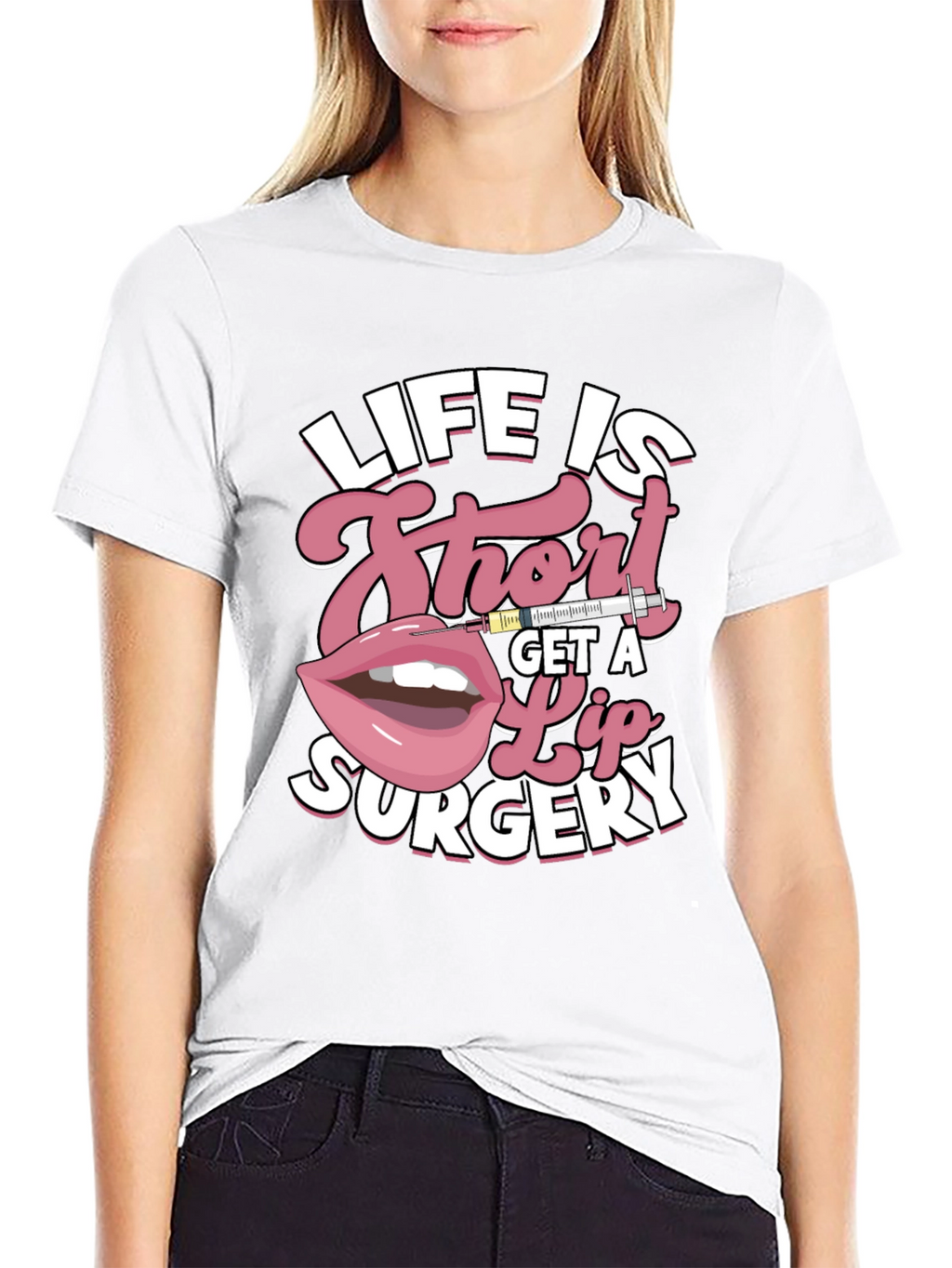 Life is Short Lip Surgery Graphic Tee