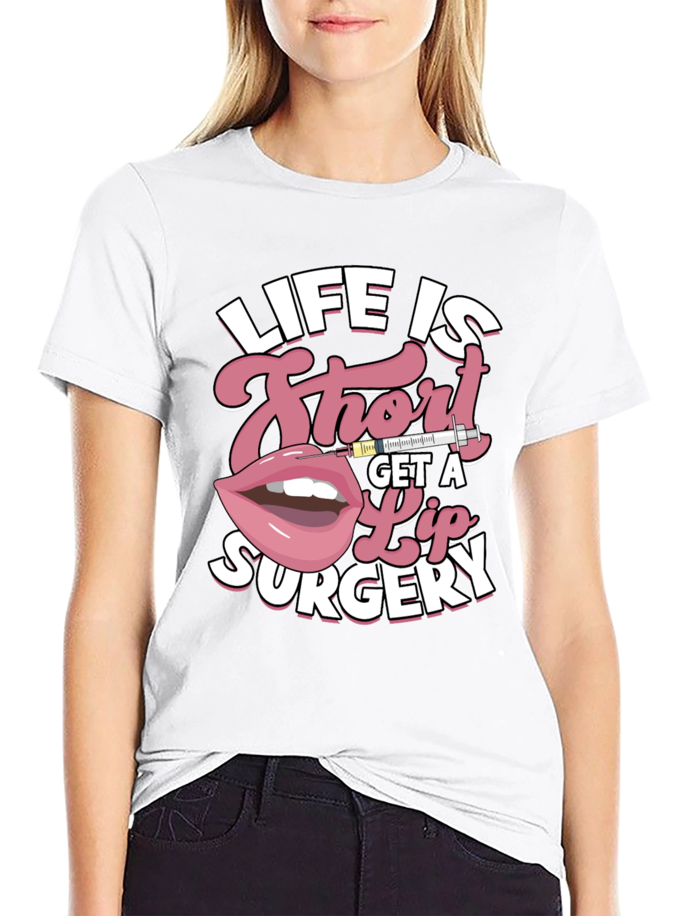 Life is Short Lip Surgery Graphic Tee