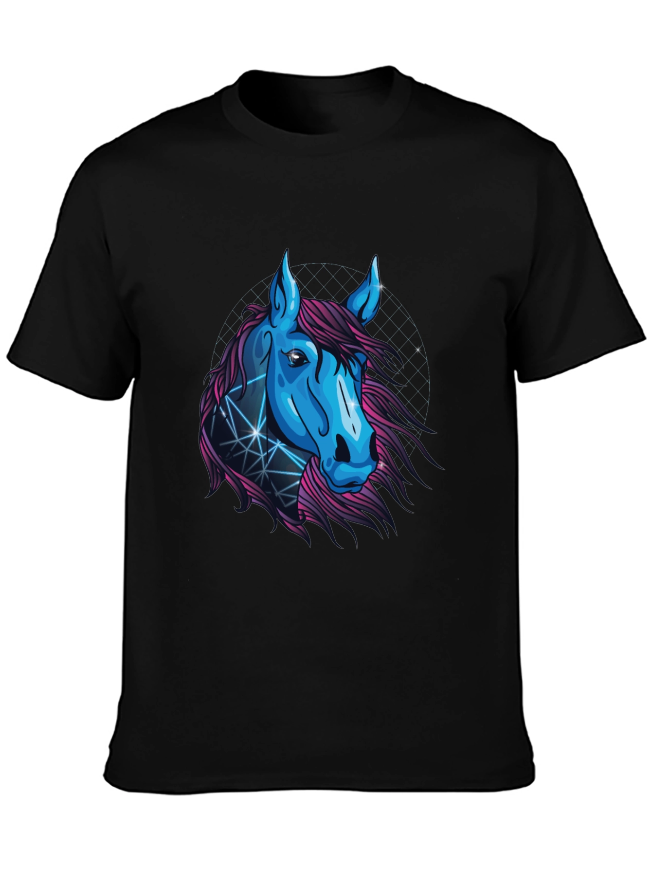 Abstract Horse Graphic Tee - Mens Black T-Shirt