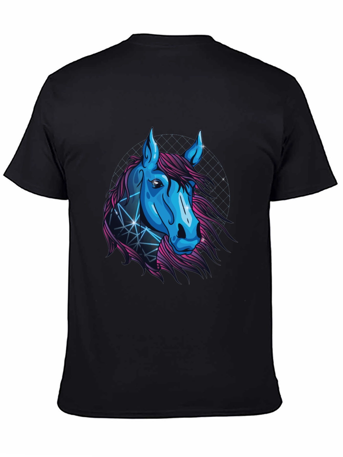 Abstract Horse Graphic Tee - Mens Black T-Shirt