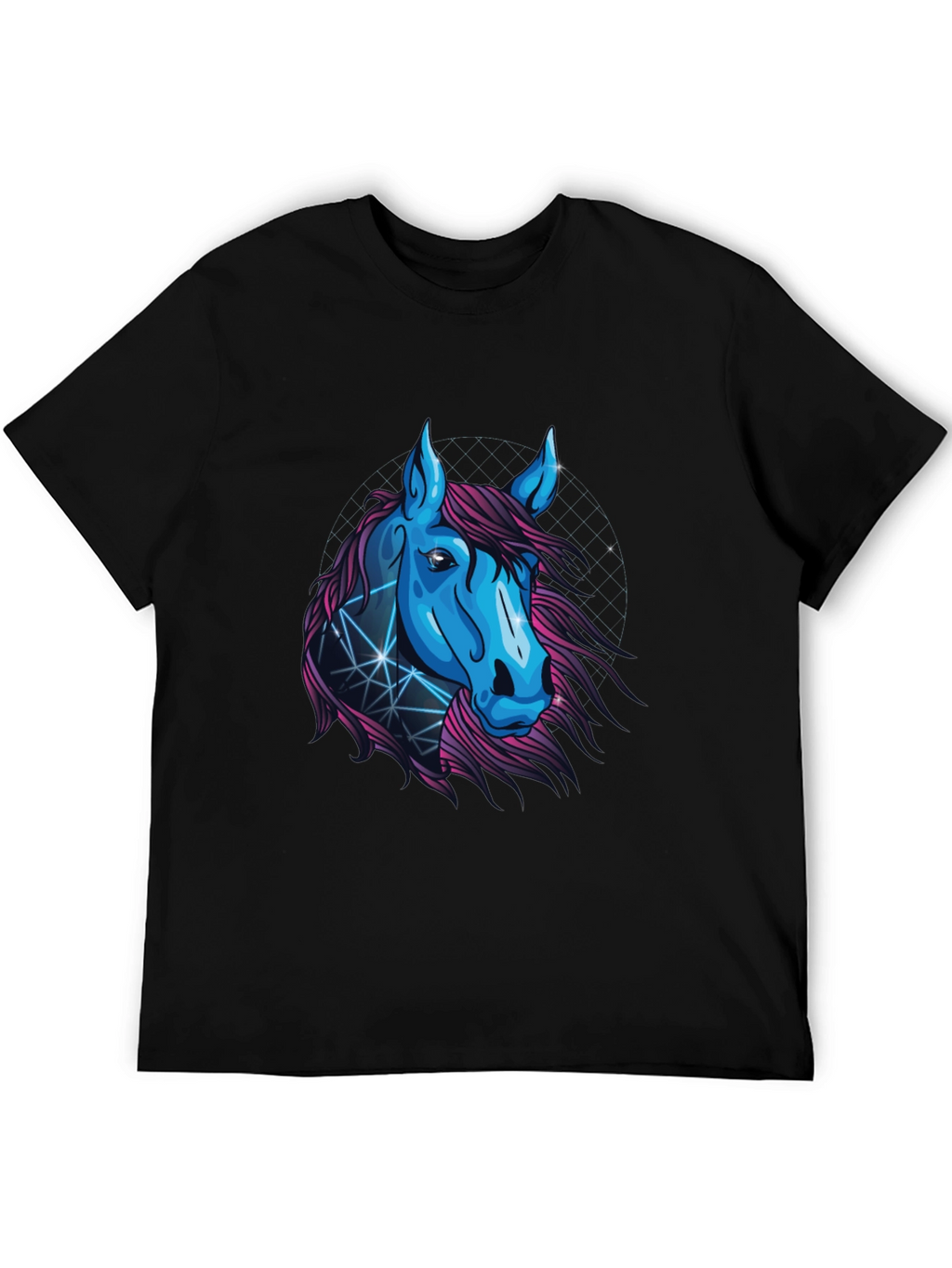 Abstract Horse Graphic Tee - Mens Black T-Shirt