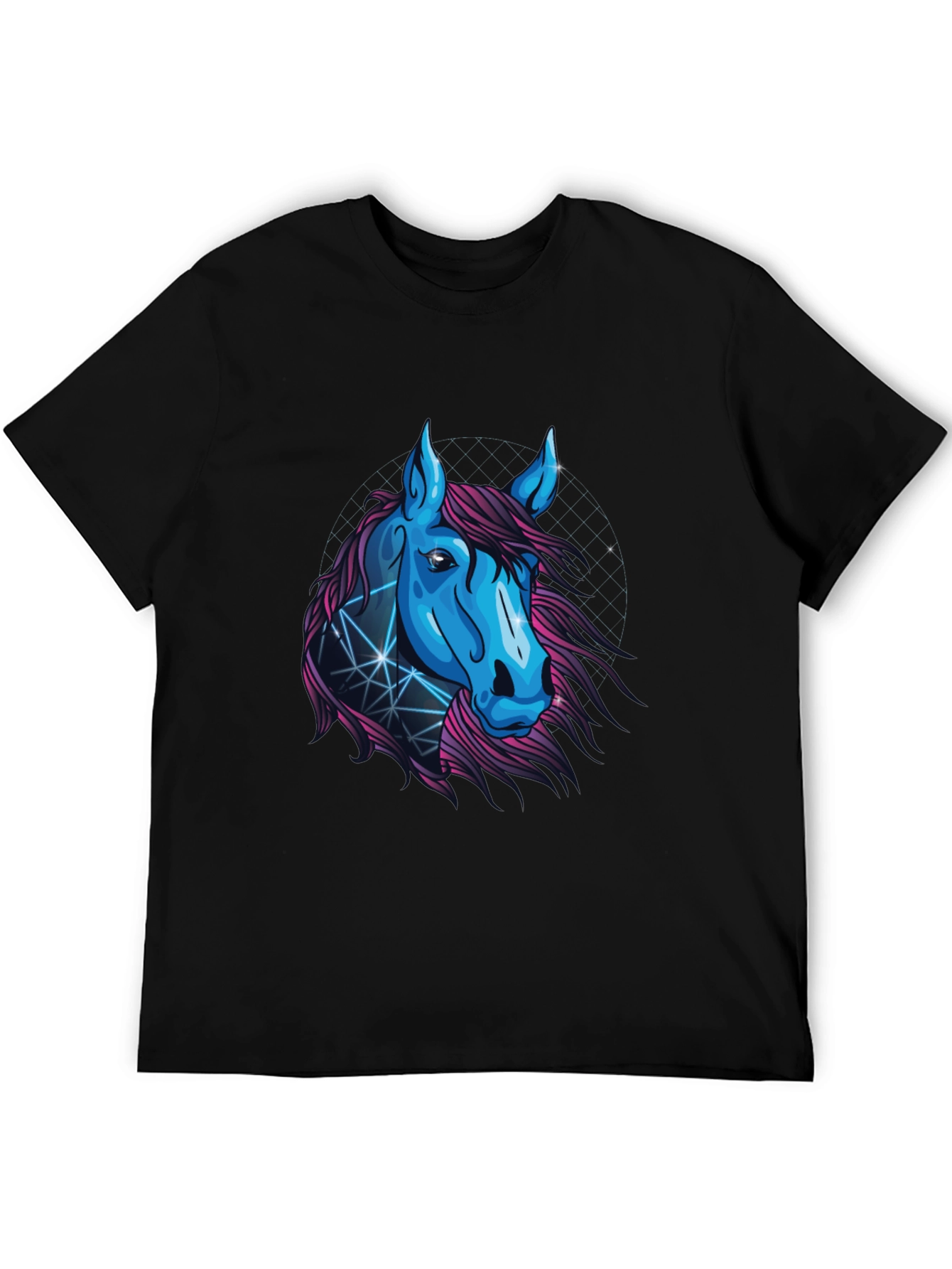 Abstract Horse Graphic Tee - Mens Black T-Shirt