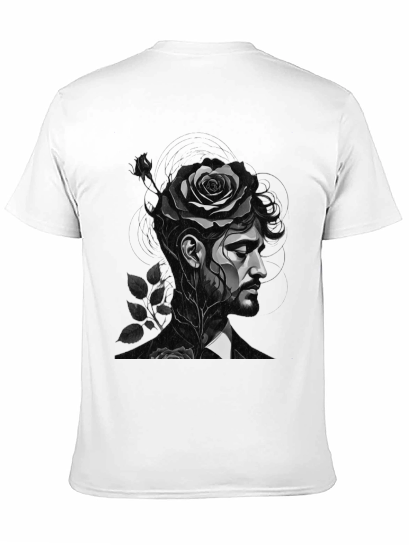 Rose Man Graphic Tee - Black Unisex T-Shirt