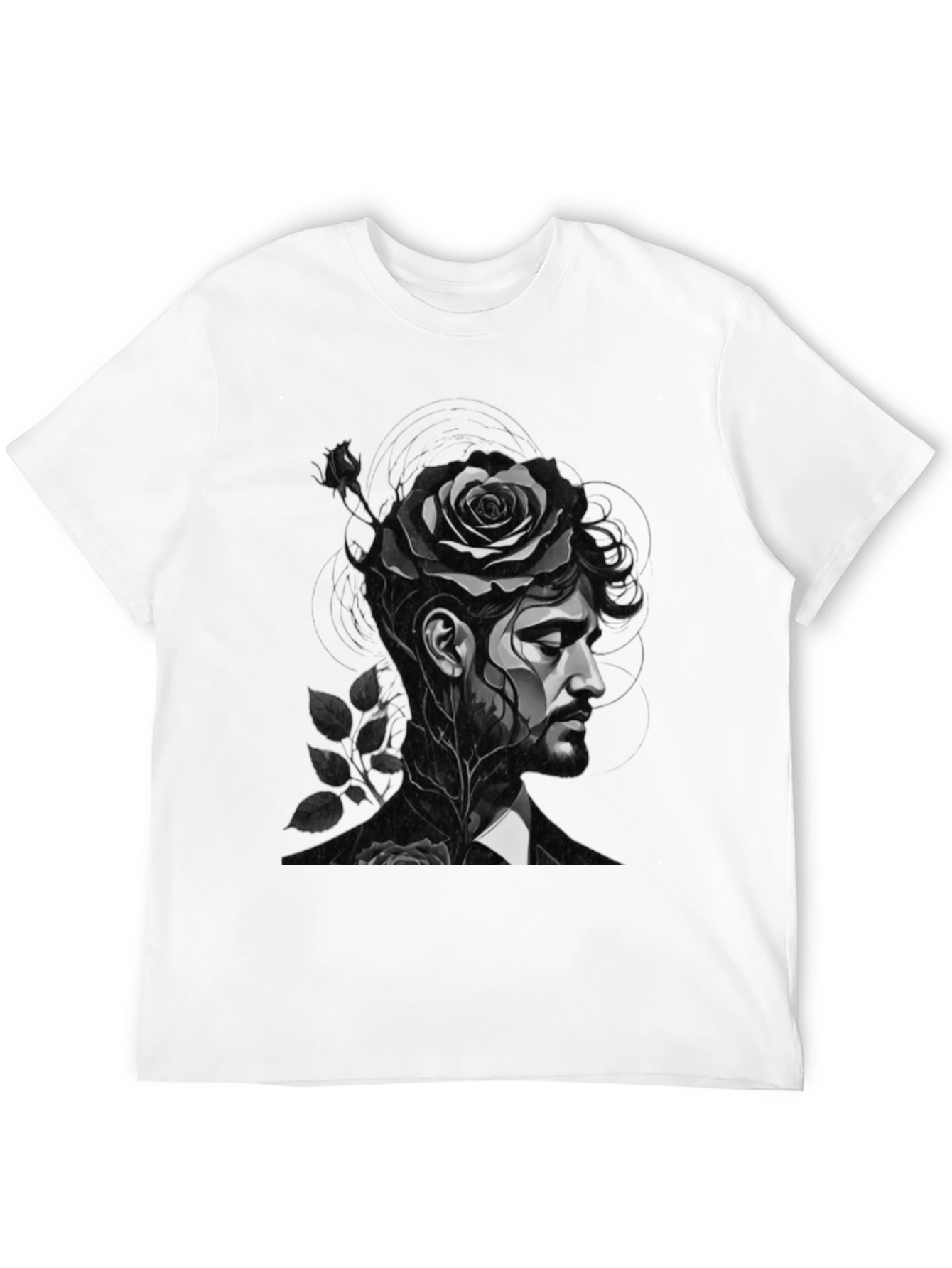 Rose Man Graphic Tee - Black Unisex T-Shirt