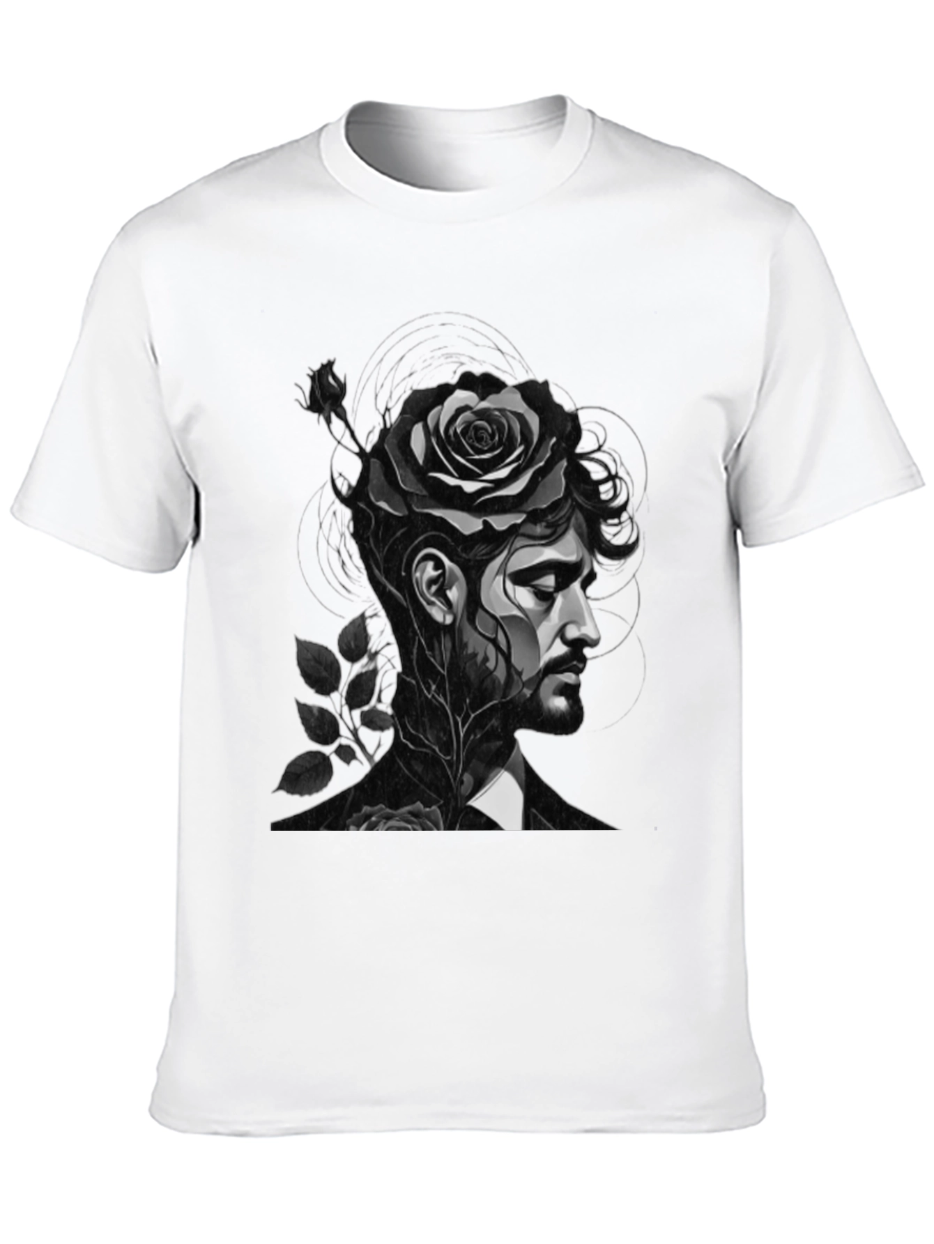 Rose Man Graphic Tee - Black Unisex T-Shirt