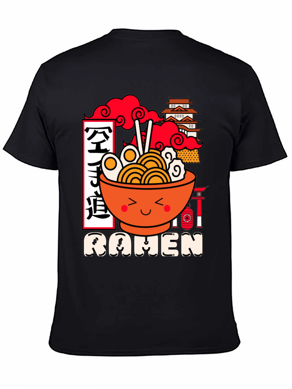 Kawaii Ramen Graphic Tee - Unisex Black T-Shirt