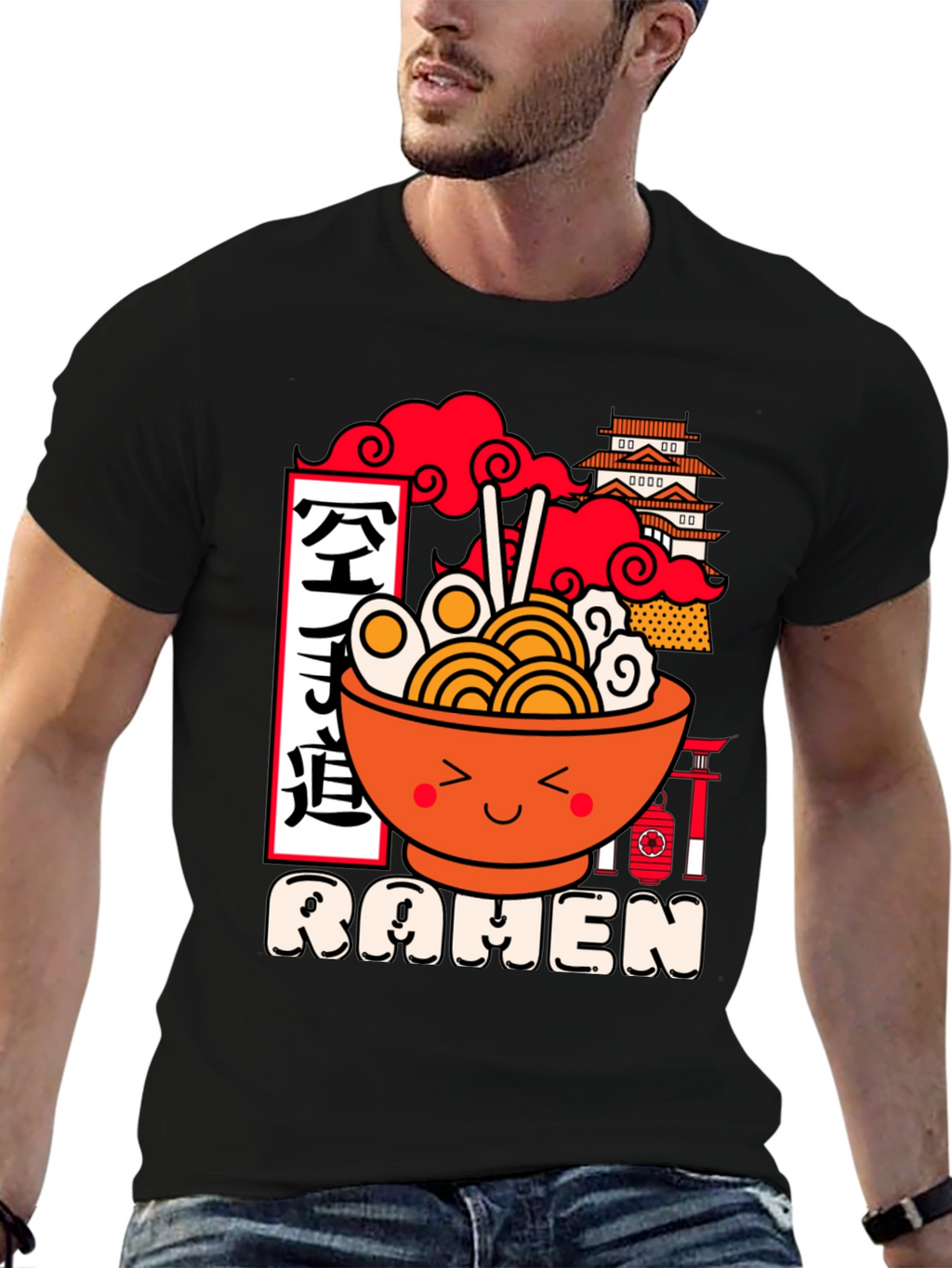 Kawaii Ramen Graphic Tee - Unisex Black T-Shirt