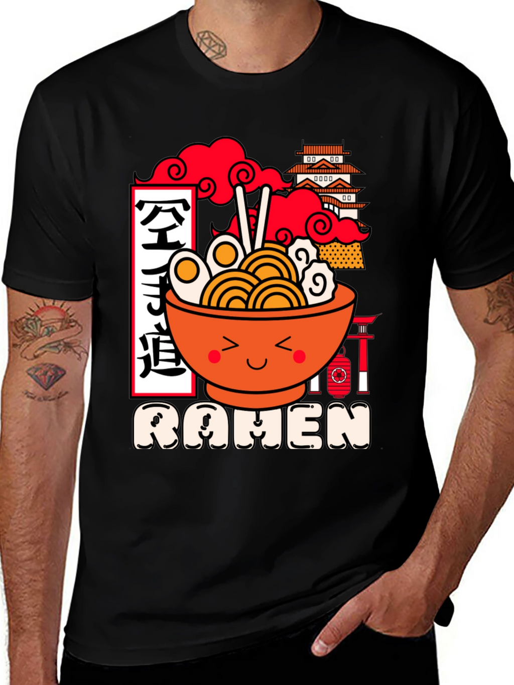 Kawaii Ramen Graphic Tee - Unisex Black T-Shirt
