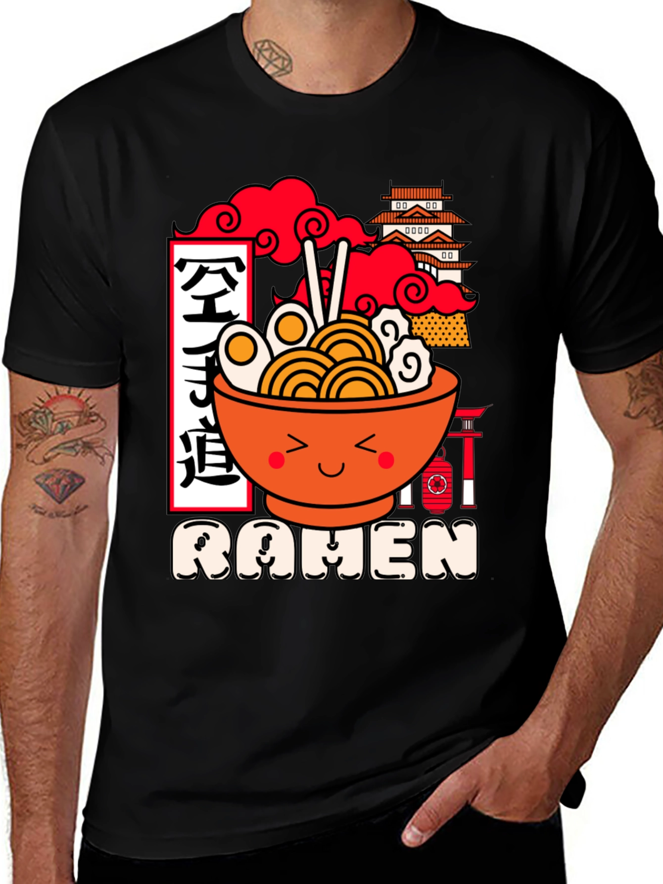 Kawaii Ramen Graphic Tee - Unisex Black T-Shirt