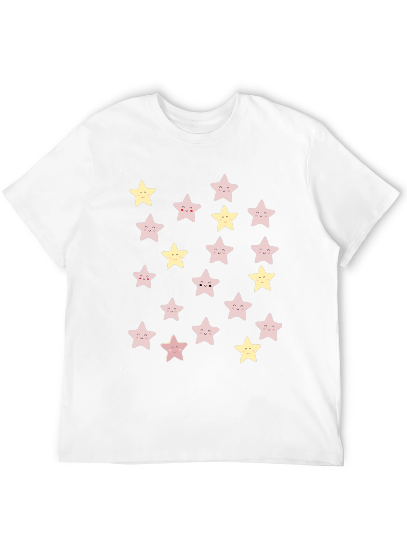 Cute Star Pattern Black T-Shirt