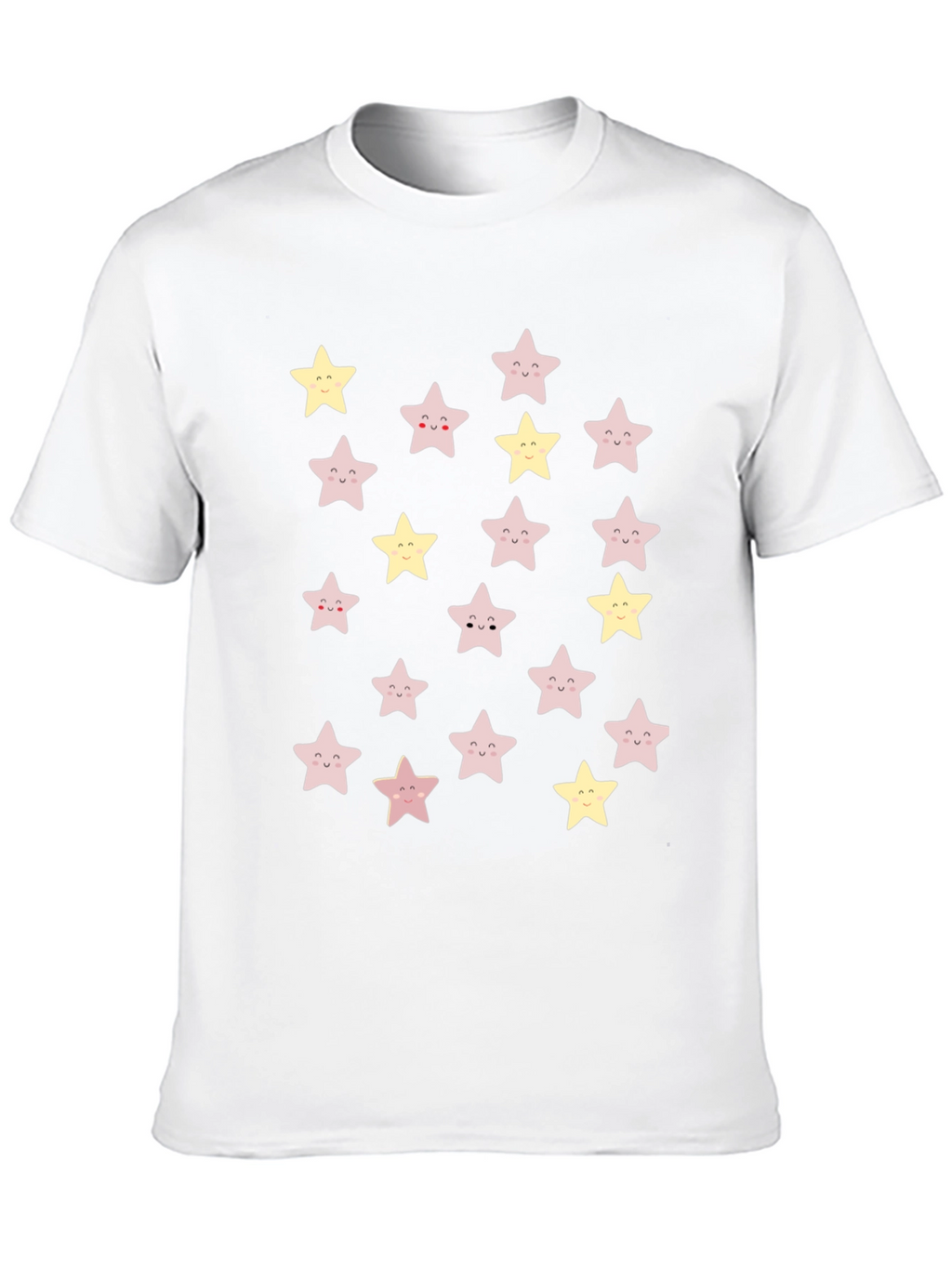 Cute Star Pattern Black T-Shirt