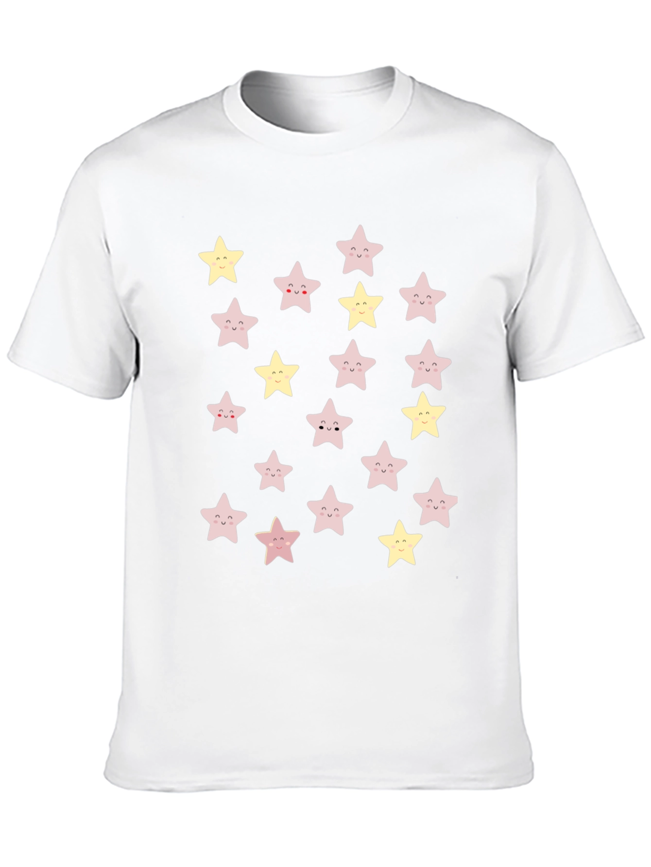 Cute Star Pattern Black T-Shirt