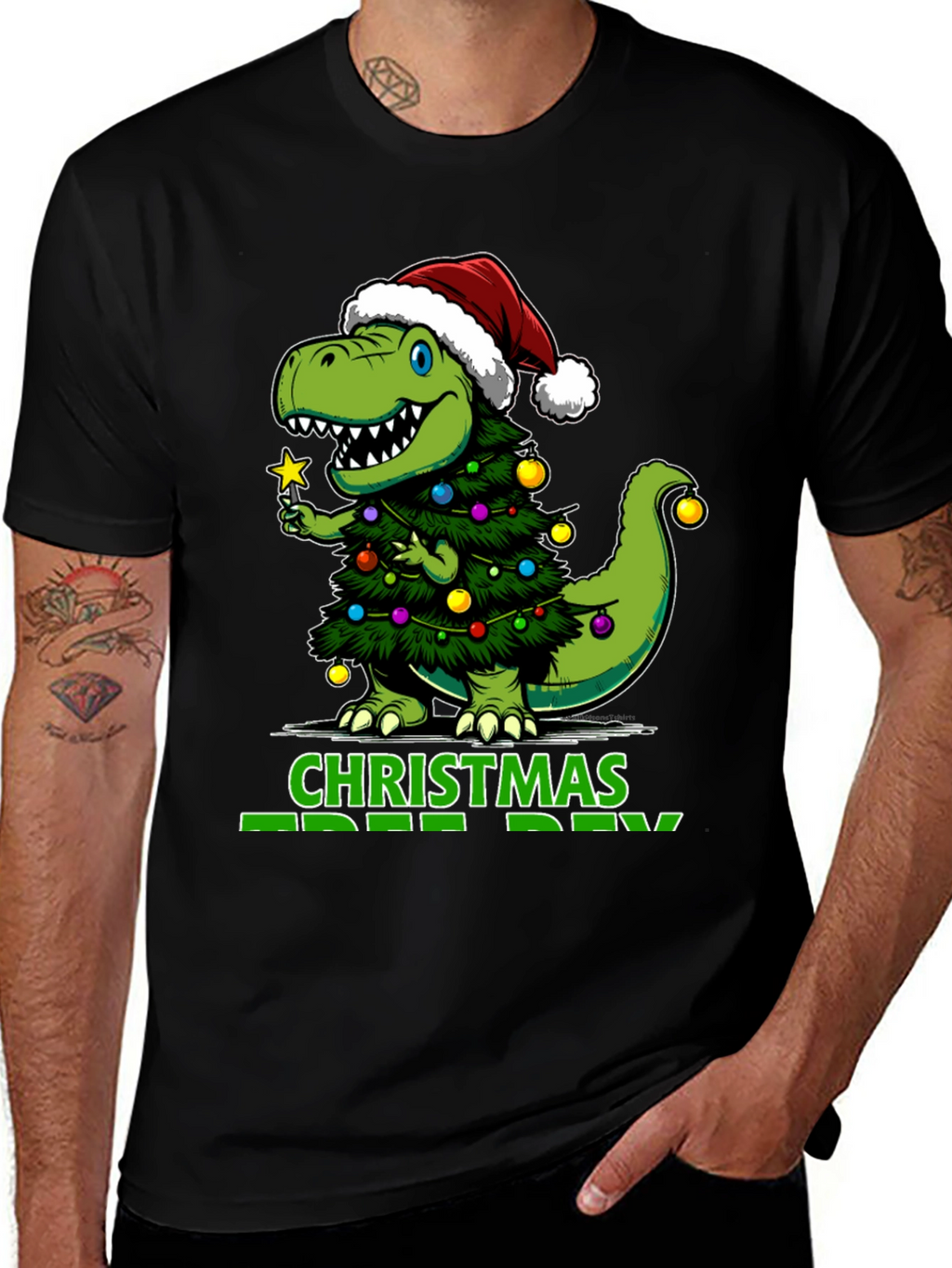T-Rex Christmas Tree Rex Holiday T-Shirt