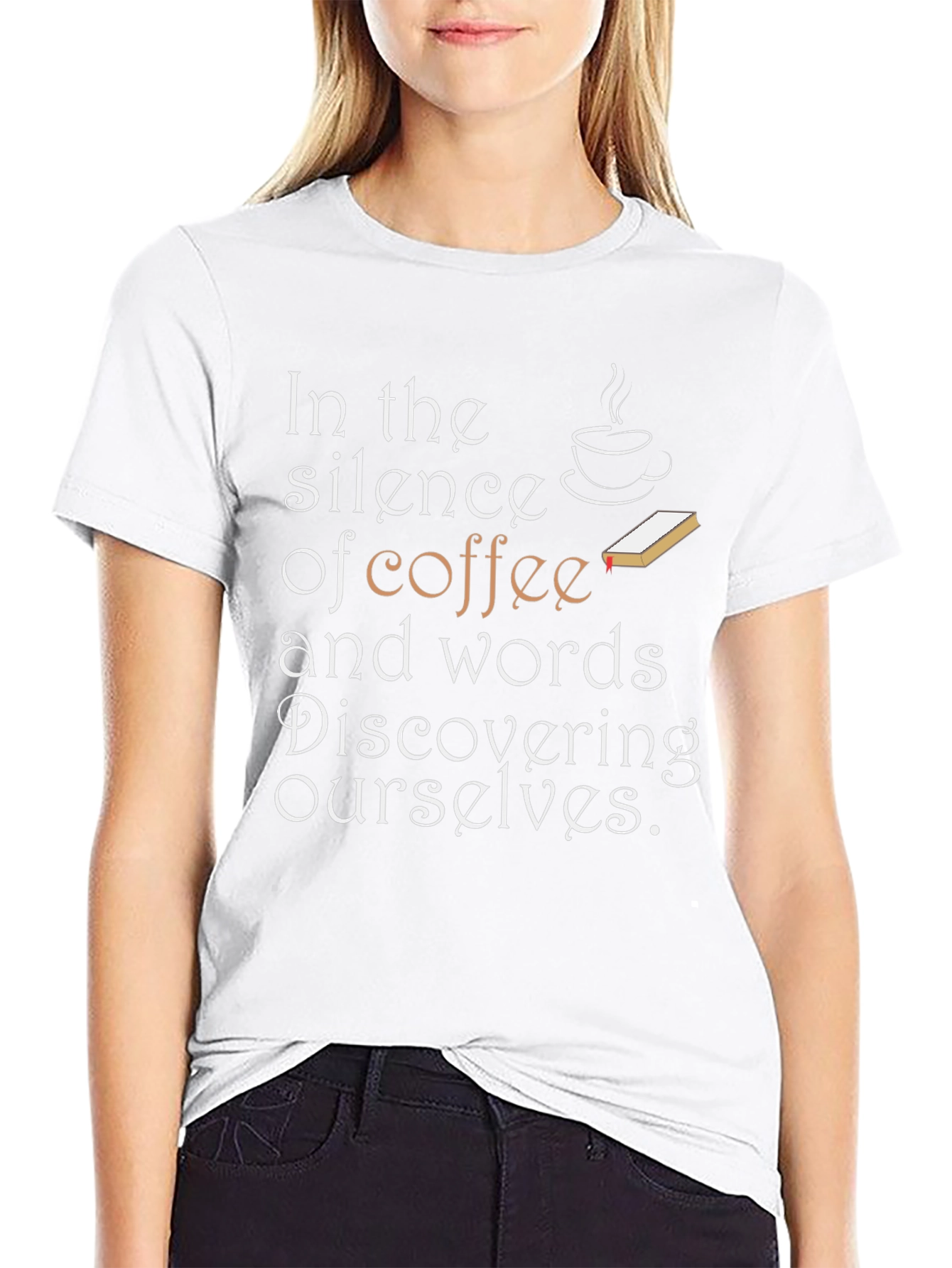 Coffee and Words Tee - Discover Yourself in Comfort!