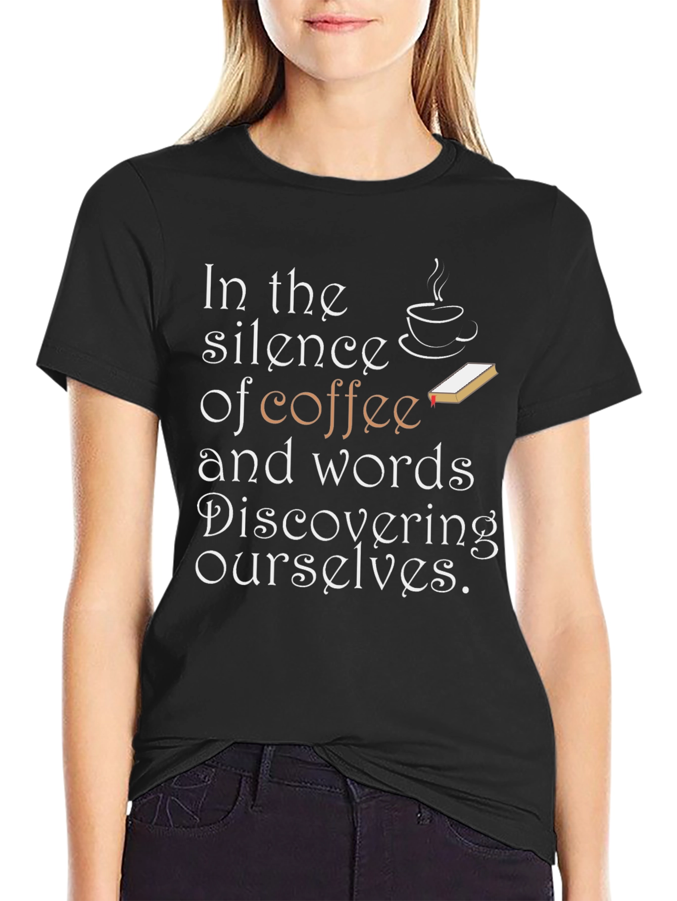 Coffee and Words Tee - Discover Yourself in Comfort!