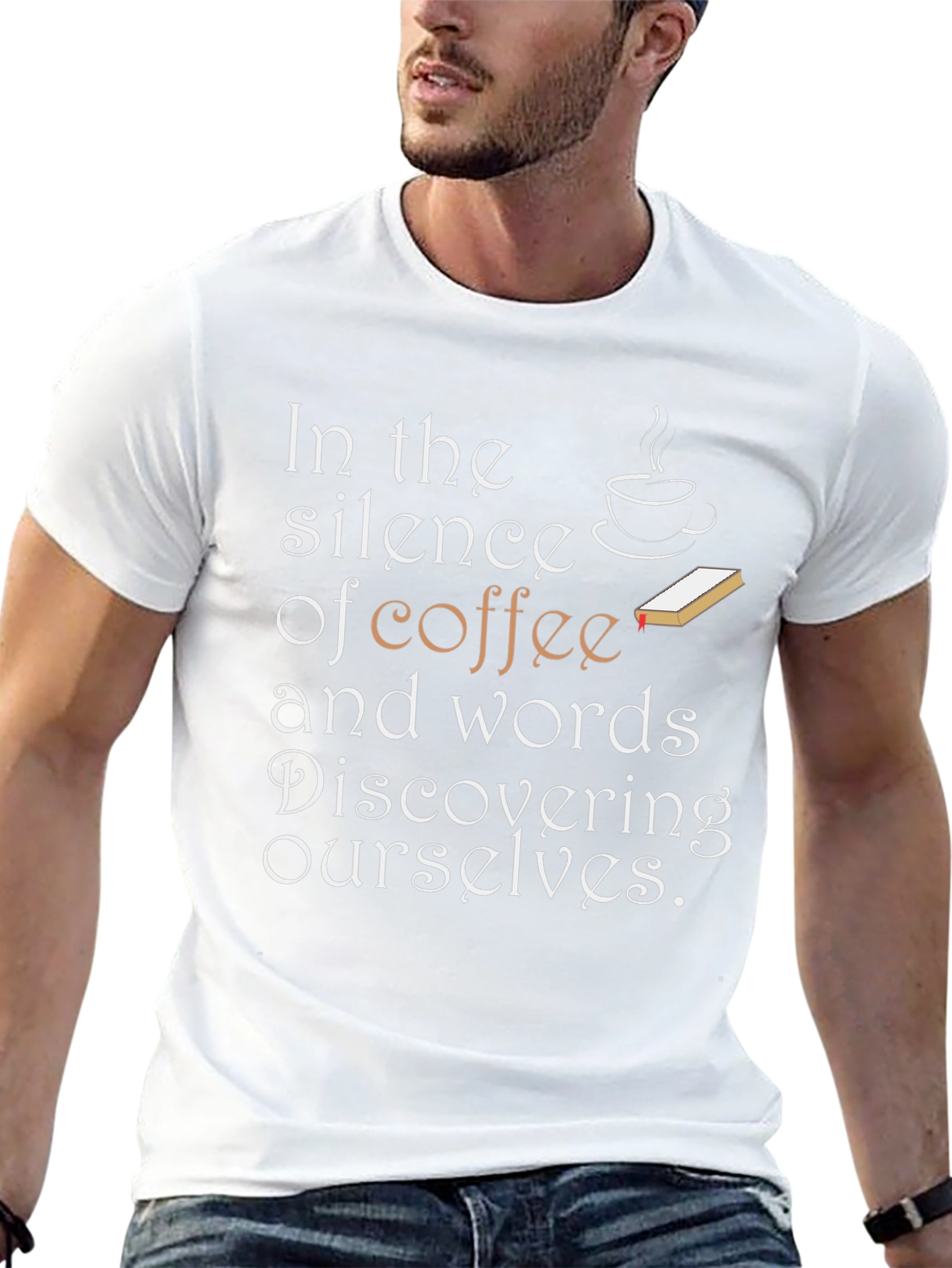 Coffee and Words Tee - Discover Yourself in Comfort!